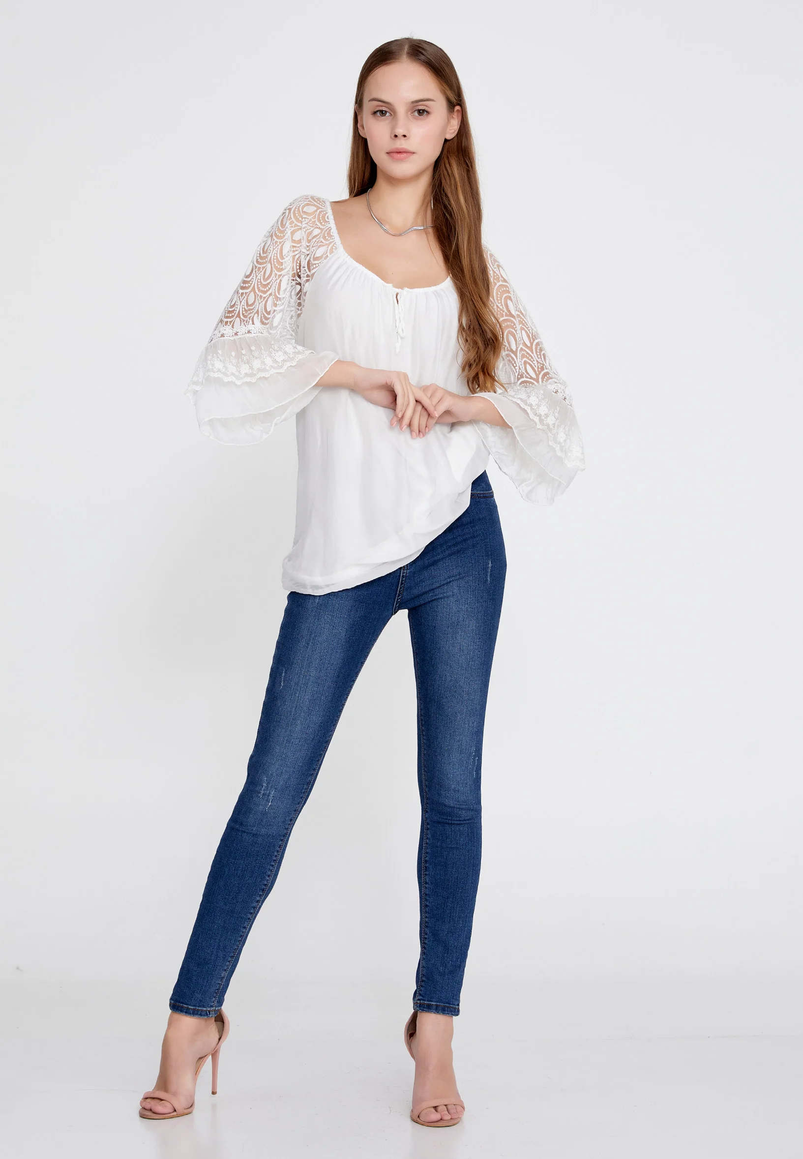 Long Sleeve Solid Color Regular Blouse esl5527 - Image 22