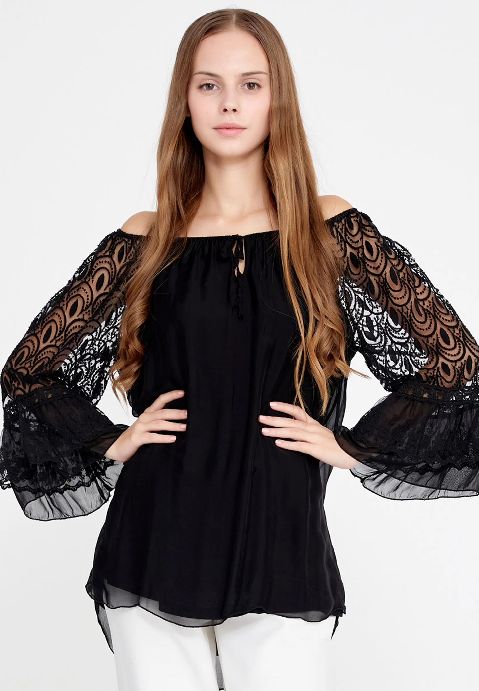 Long Sleeve Solid Color Regular Blouse esl5527 - Image 5