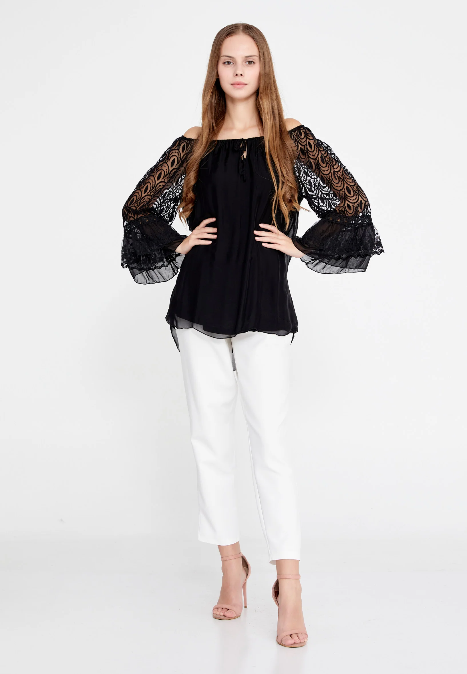 Long Sleeve Solid Color Regular Blouse esl5527 - Image 6