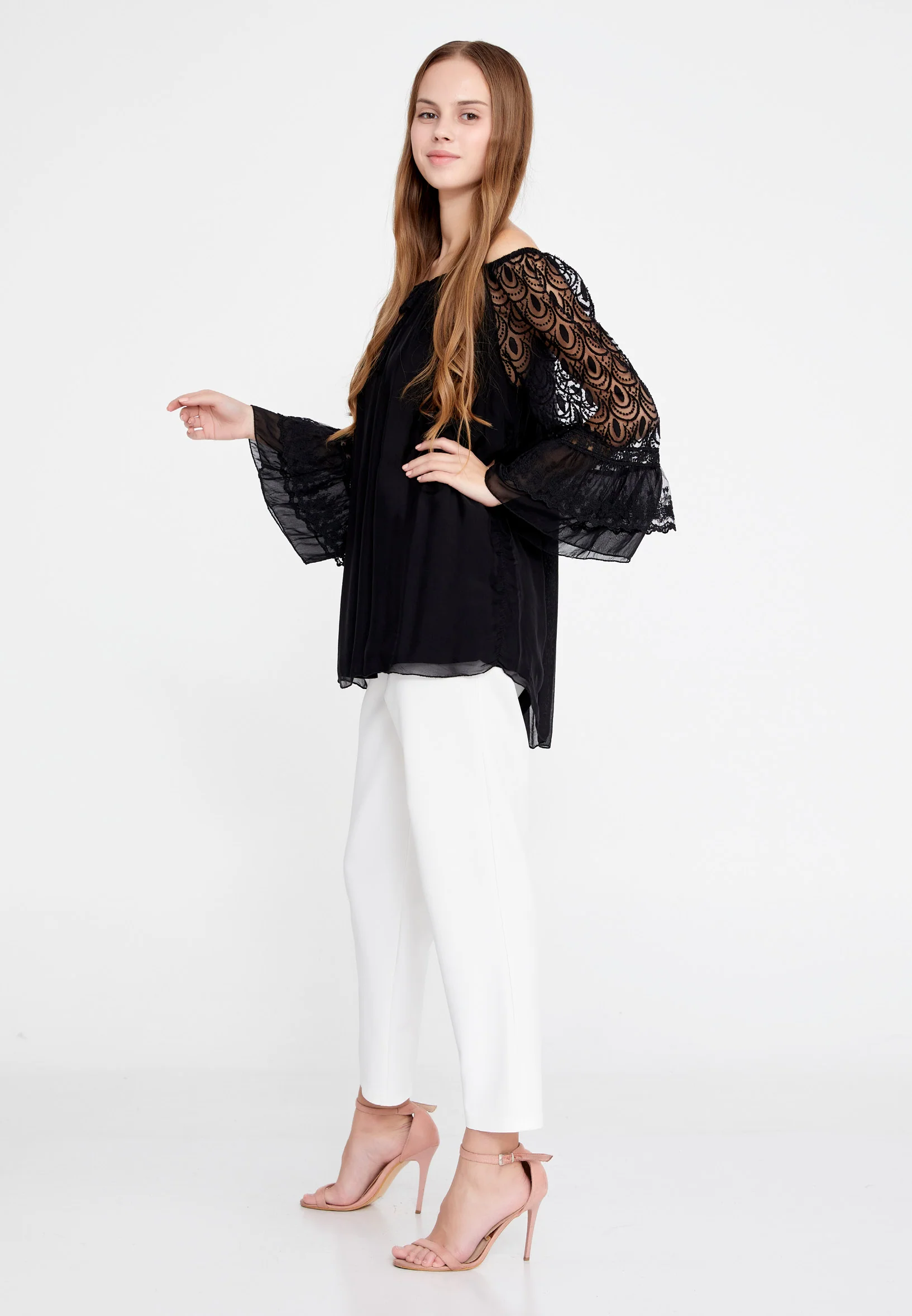 Long Sleeve Solid Color Regular Blouse esl5527 - Image 7