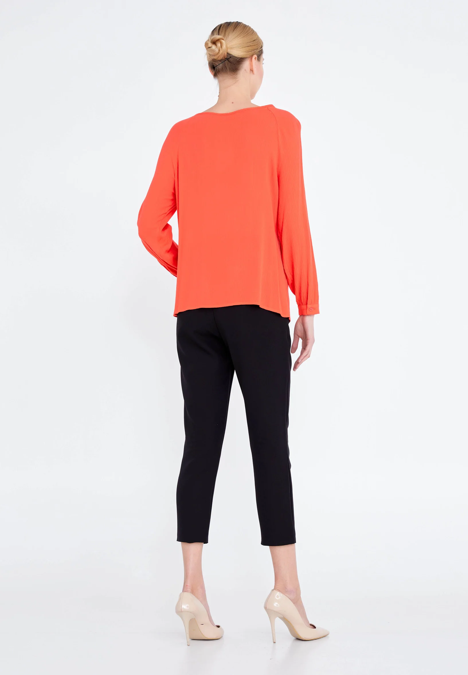 Long Sleeve Solid Color Regular Blouse faiu36089 - Image 2