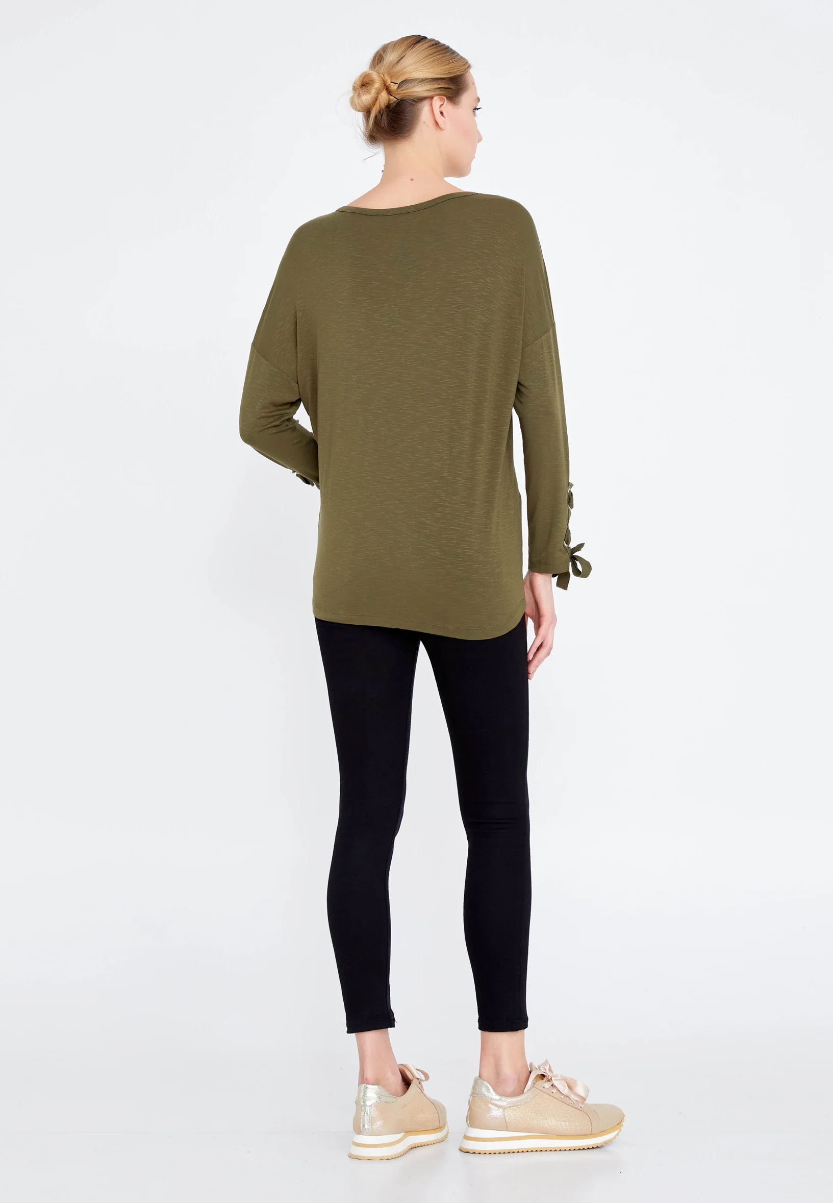 Long Sleeve Solid Color Regular Blouse faiu36324 - Image 4