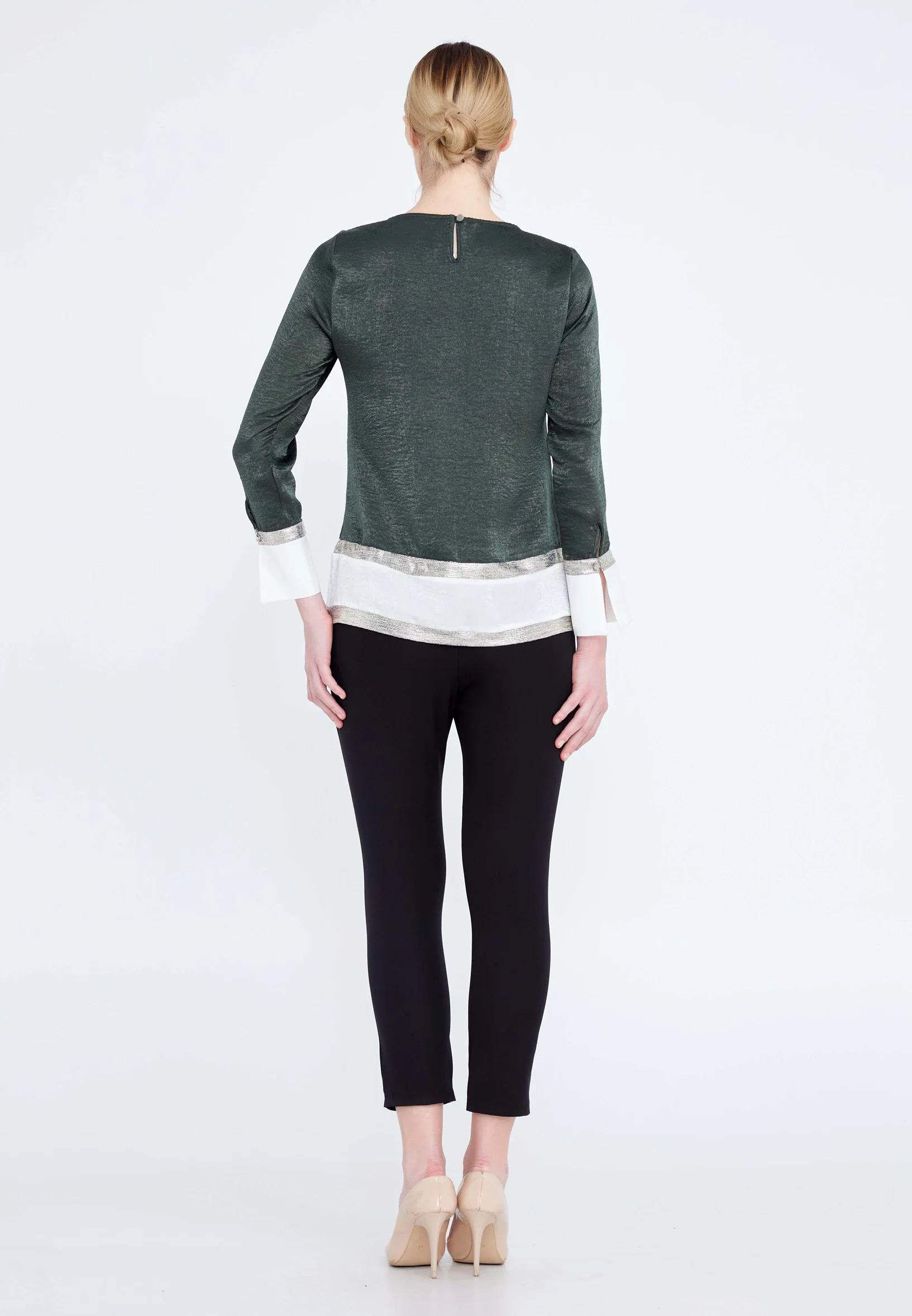Long Sleeve Solid Color Regular Blouse fev14128 - Image 4