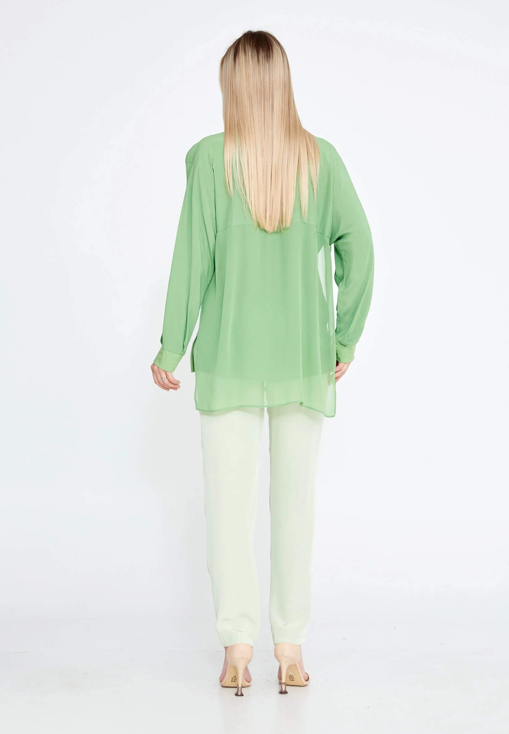 Long Sleeve Solid Color Regular Blouse huk23y04b067 - Image 10