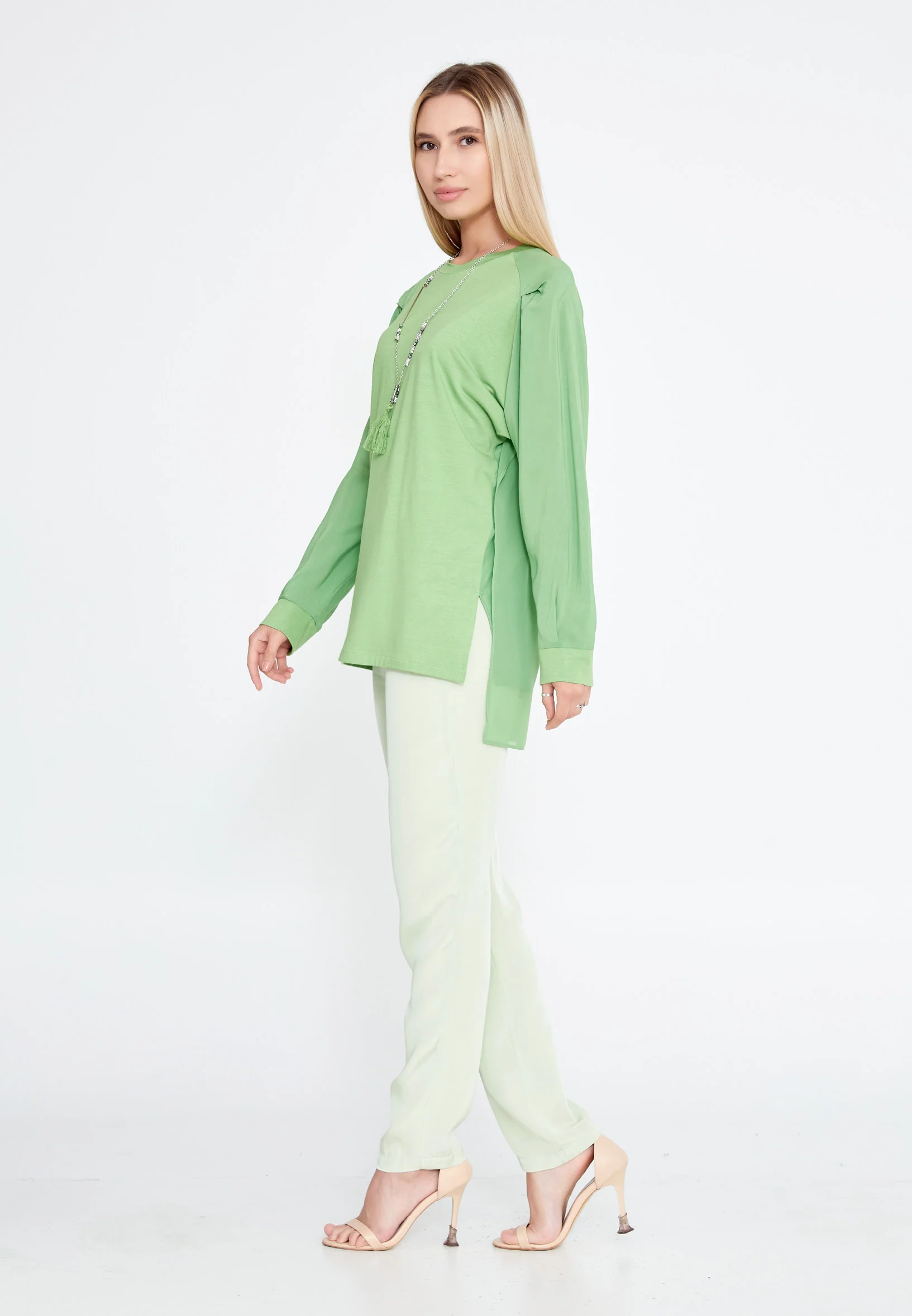 Long Sleeve Solid Color Regular Blouse huk23y04b067 - Image 11