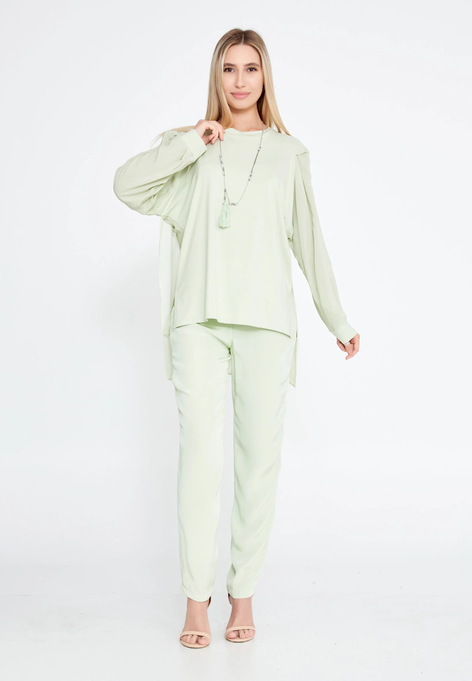 Long Sleeve Solid Color Regular Blouse huk23y04b067 - Image 13
