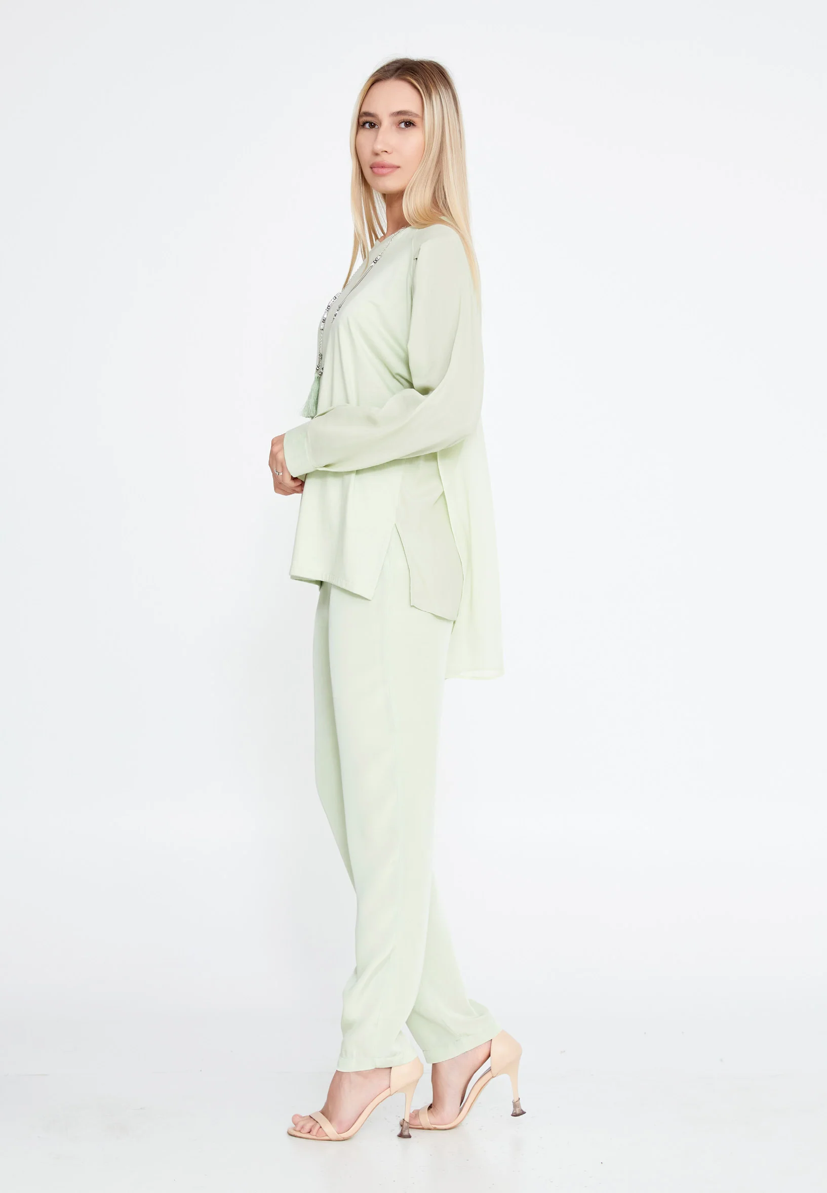 Long Sleeve Solid Color Regular Blouse huk23y04b067 - Image 15