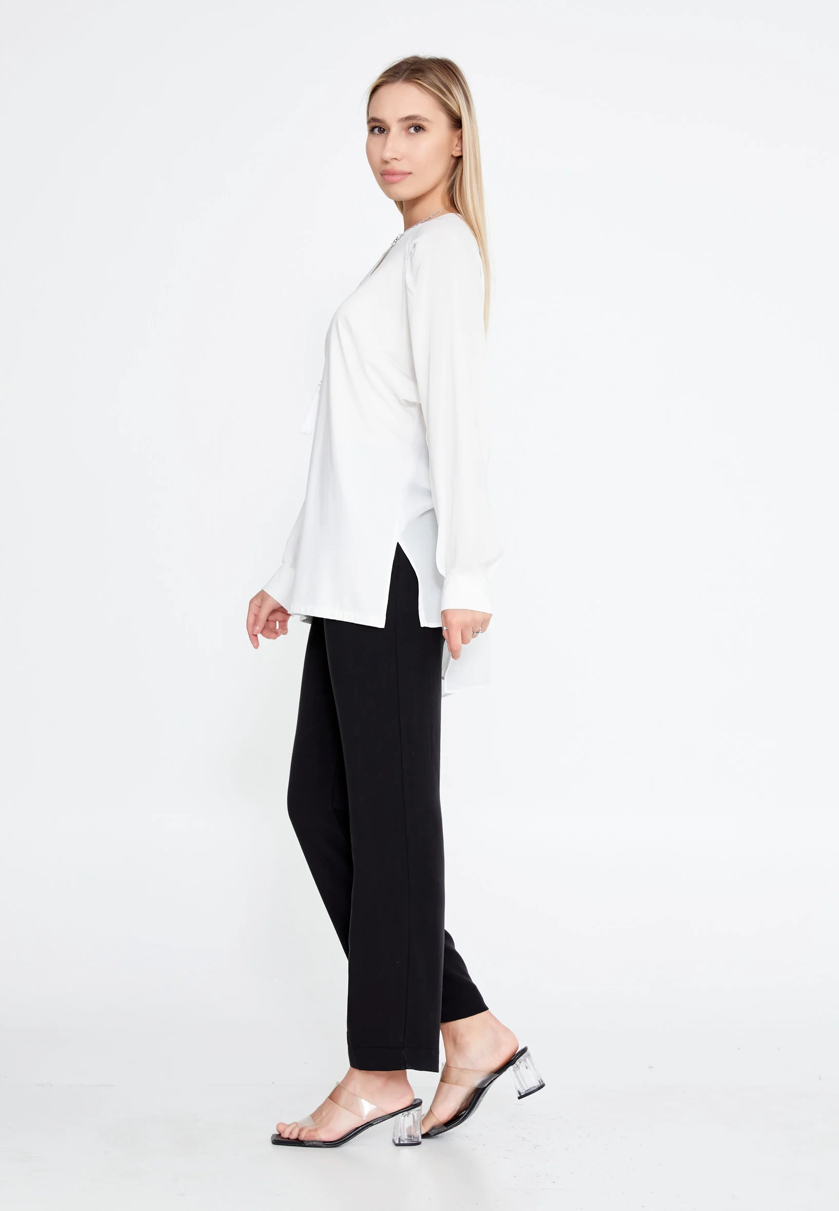 Long Sleeve Solid Color Regular Blouse huk23y04b067 - Image 23