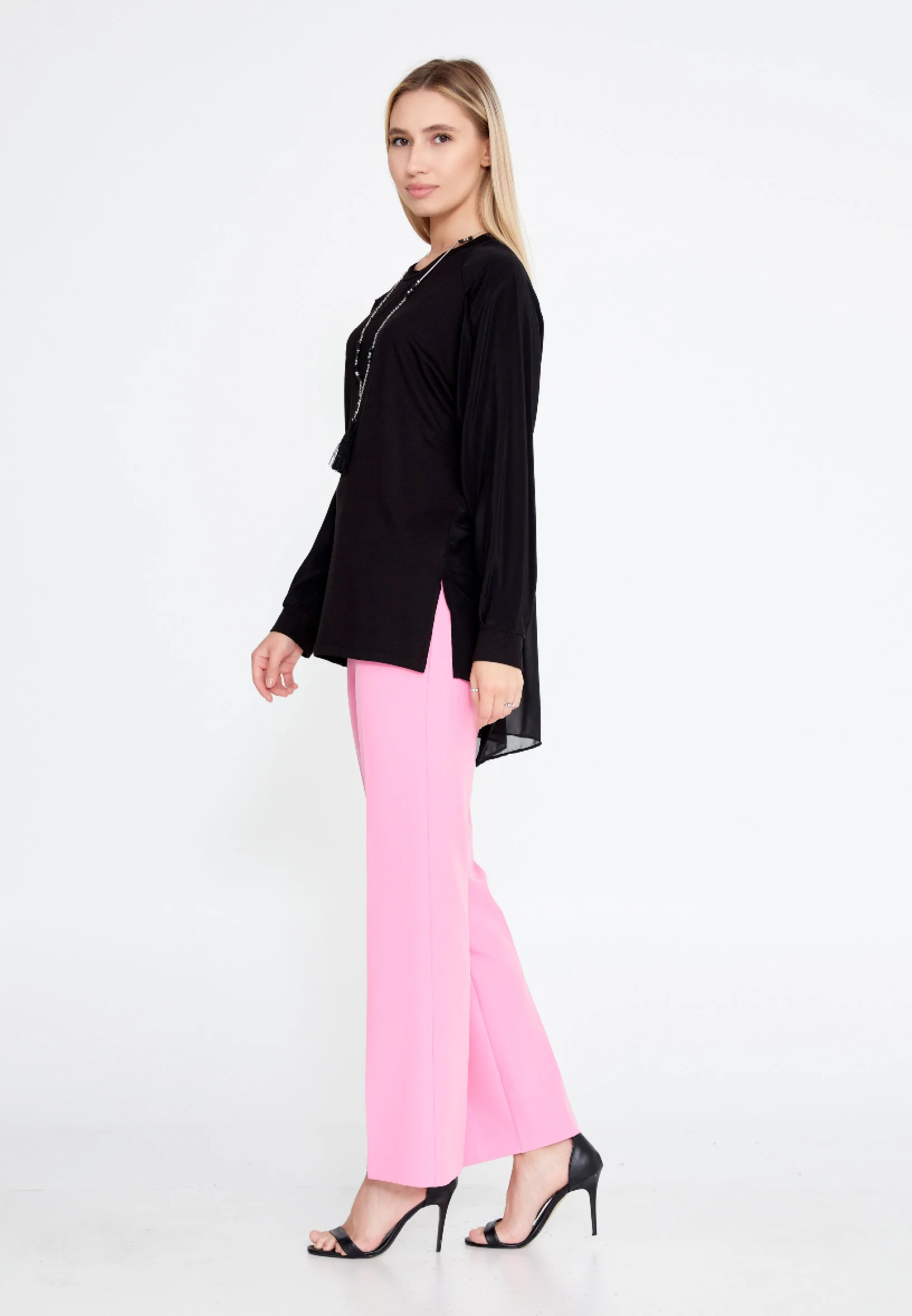 Long Sleeve Solid Color Regular Blouse huk23y04b067 - Image 3