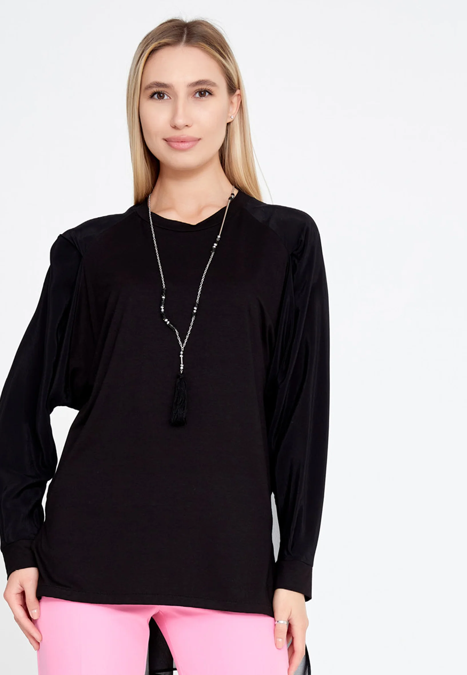 Long Sleeve Solid Color Regular Blouse huk23y04b067 - Image 4