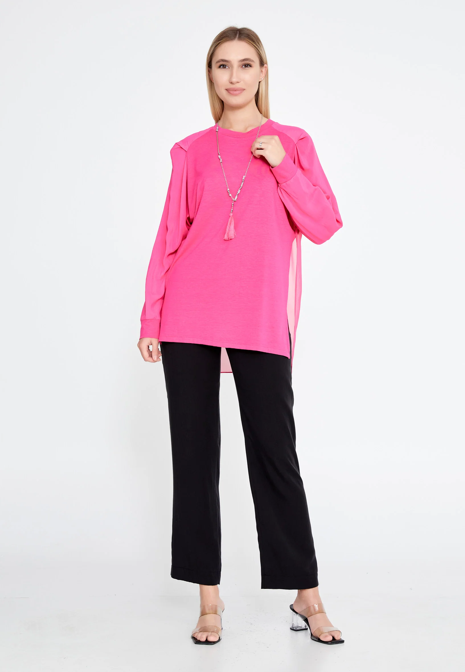 Long Sleeve Solid Color Regular Blouse huk23y04b067 - Image 5