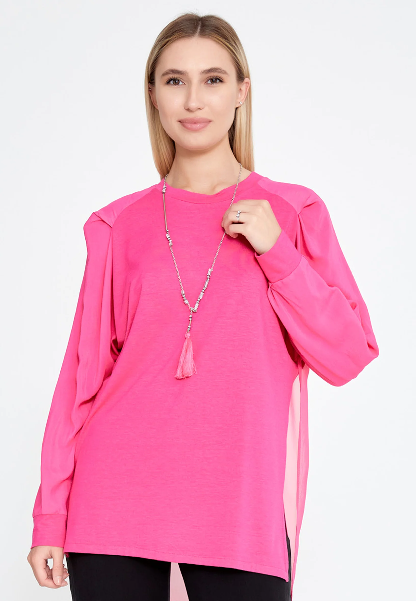 Long Sleeve Solid Color Regular Blouse huk23y04b067 - Image 8