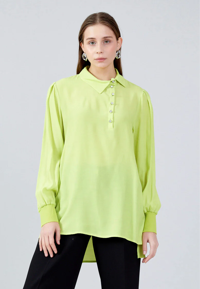 Long Sleeve Solid Color Regular Blouse huk23y04b073