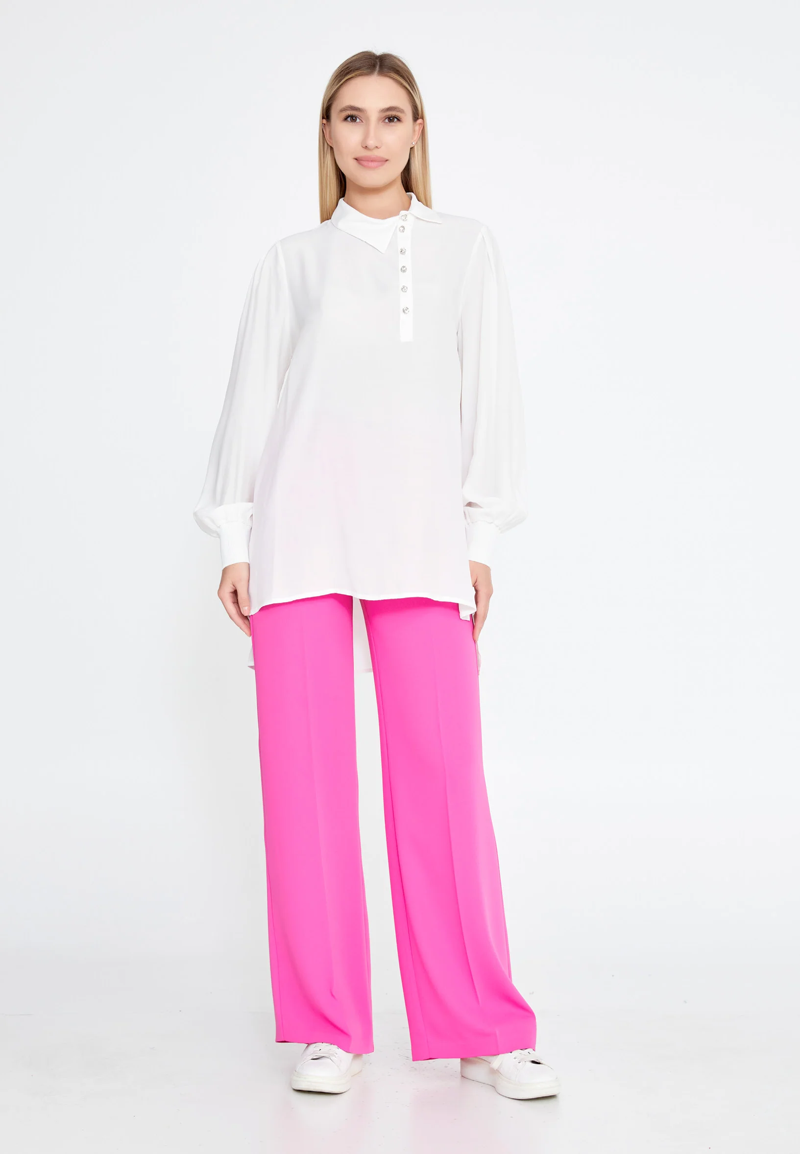 Long Sleeve Solid Color Regular Blouse huk23y04b073 - Image 10