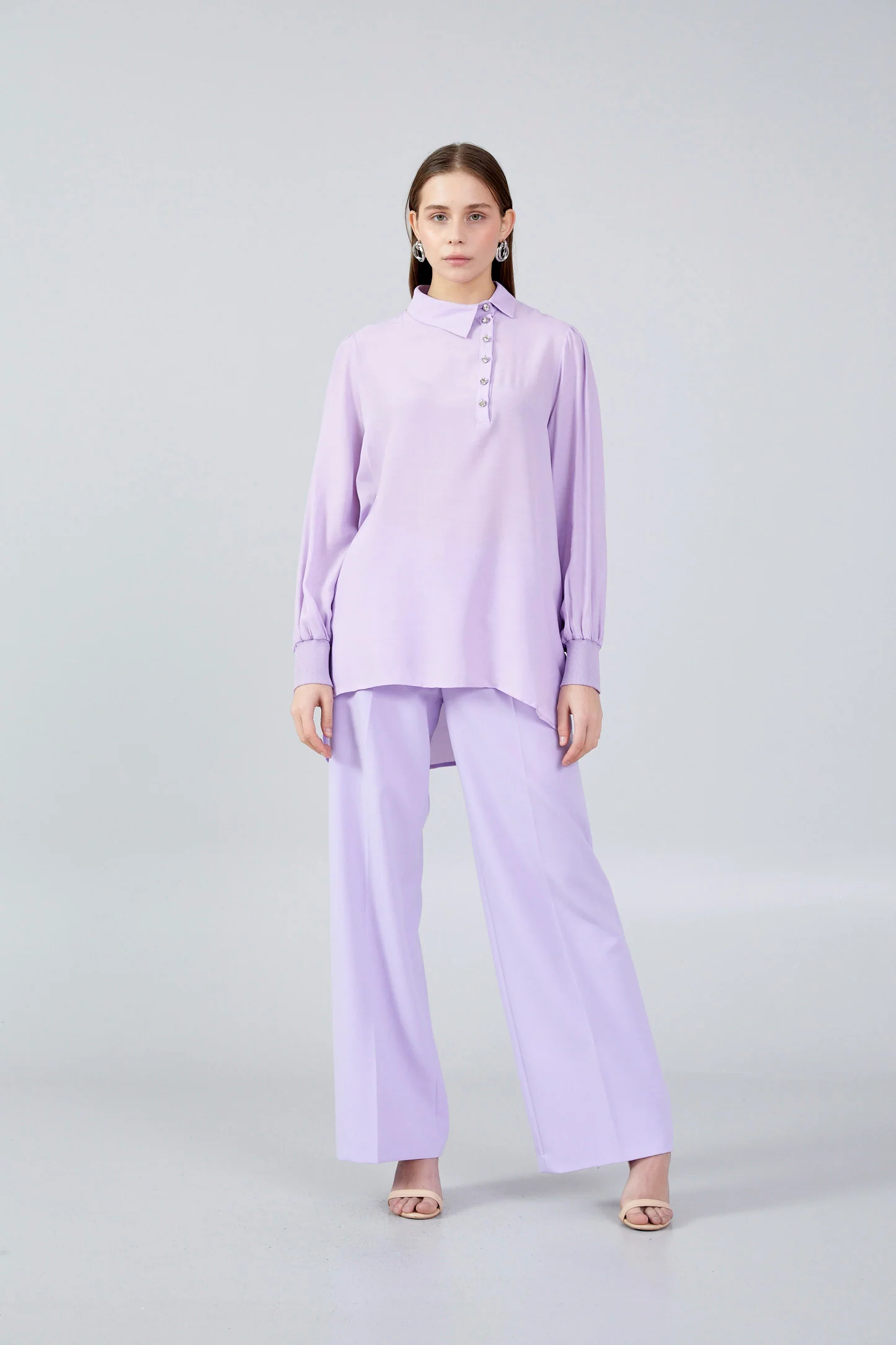 Long Sleeve Solid Color Regular Blouse huk23y04b073 - Image 6