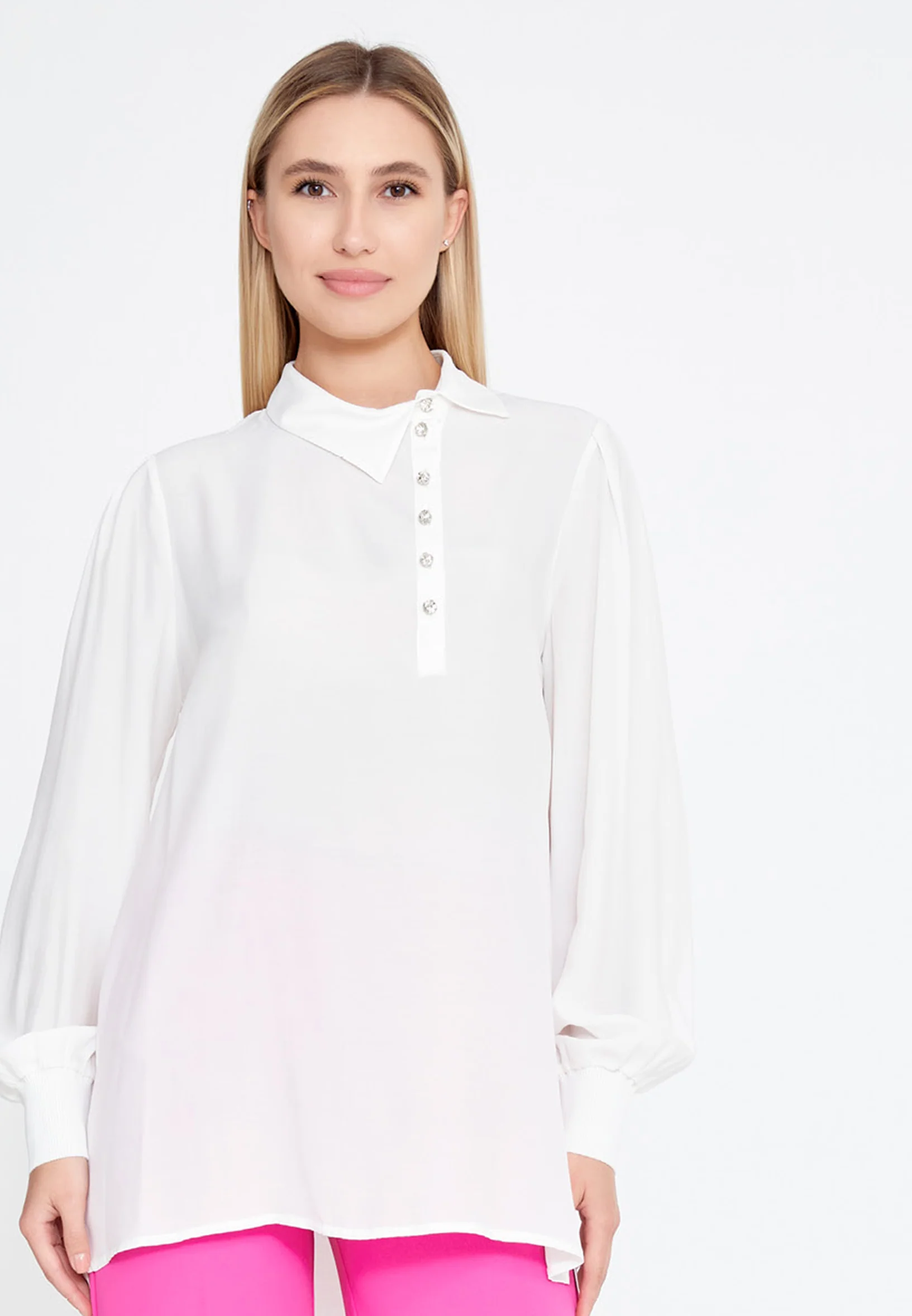 Long Sleeve Solid Color Regular Blouse huk23y04b073 - Image 9