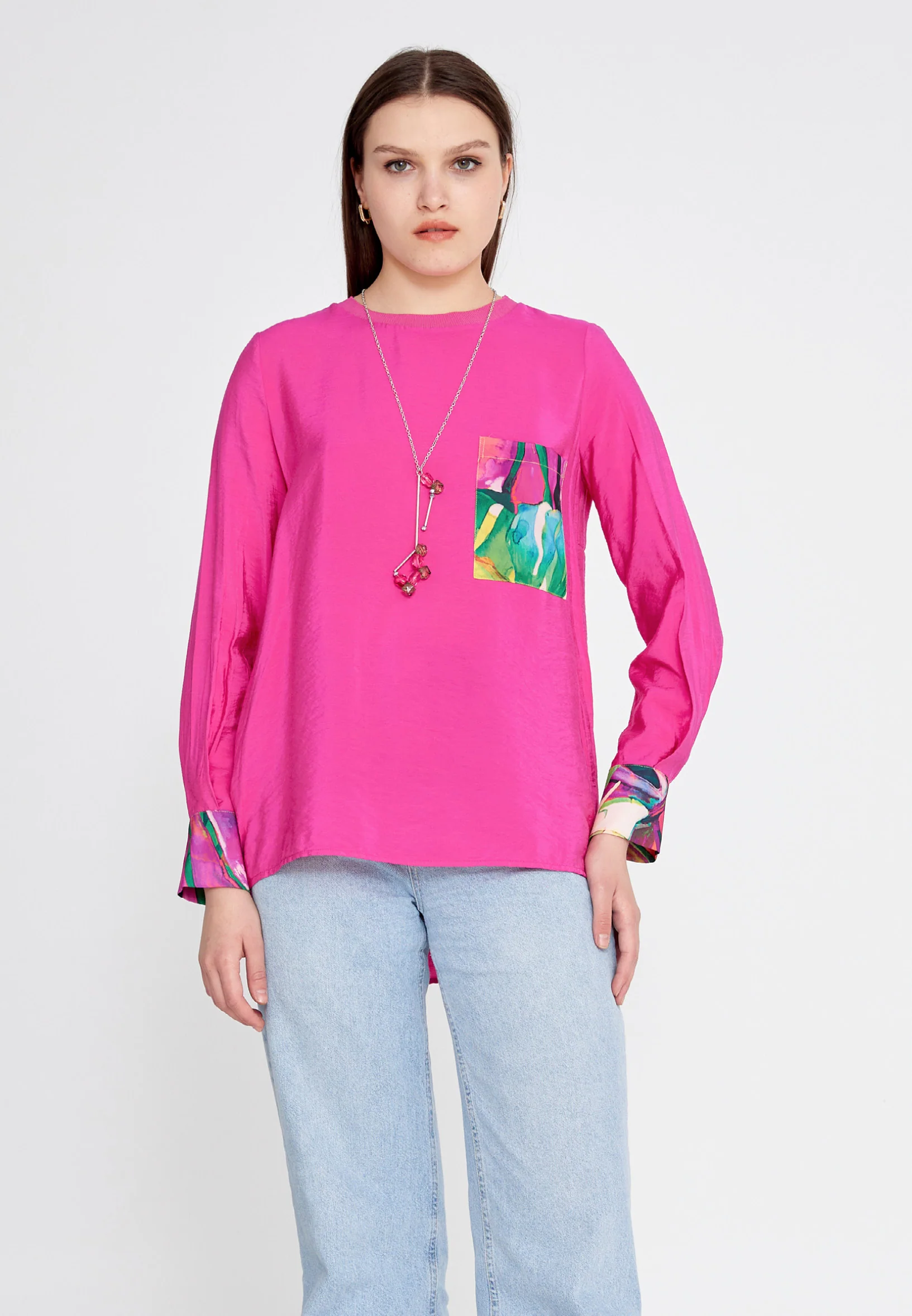 Long Sleeve Solid Color Regular Blouse huk23y04b080