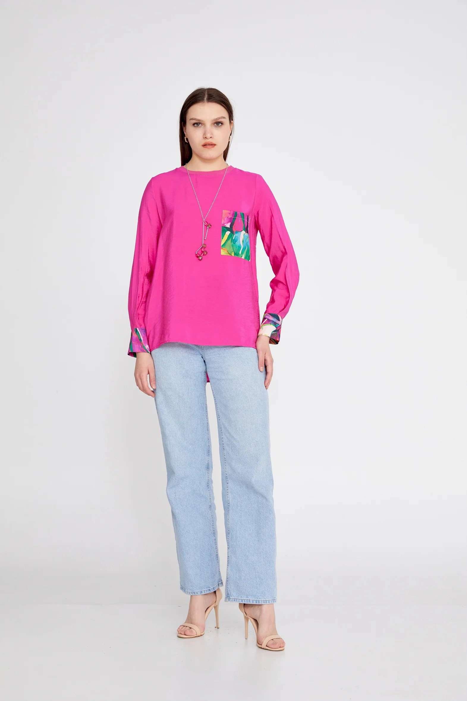 Long Sleeve Solid Color Regular Blouse huk23y04b080 - Image 2