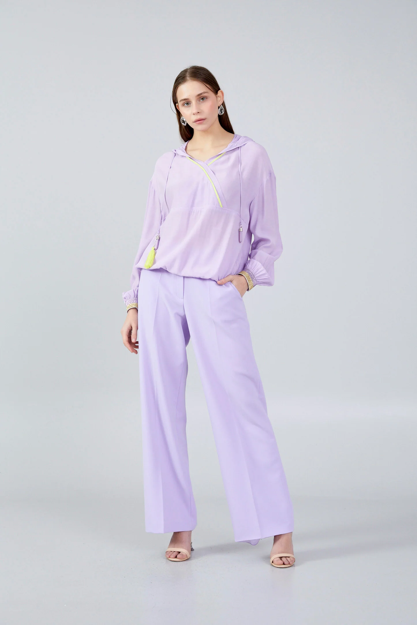 Long Sleeve Solid Color Regular Blouse huk23y04b089