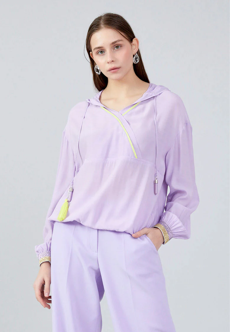 Long Sleeve Solid Color Regular Blouse huk23y04b089 - Image 4