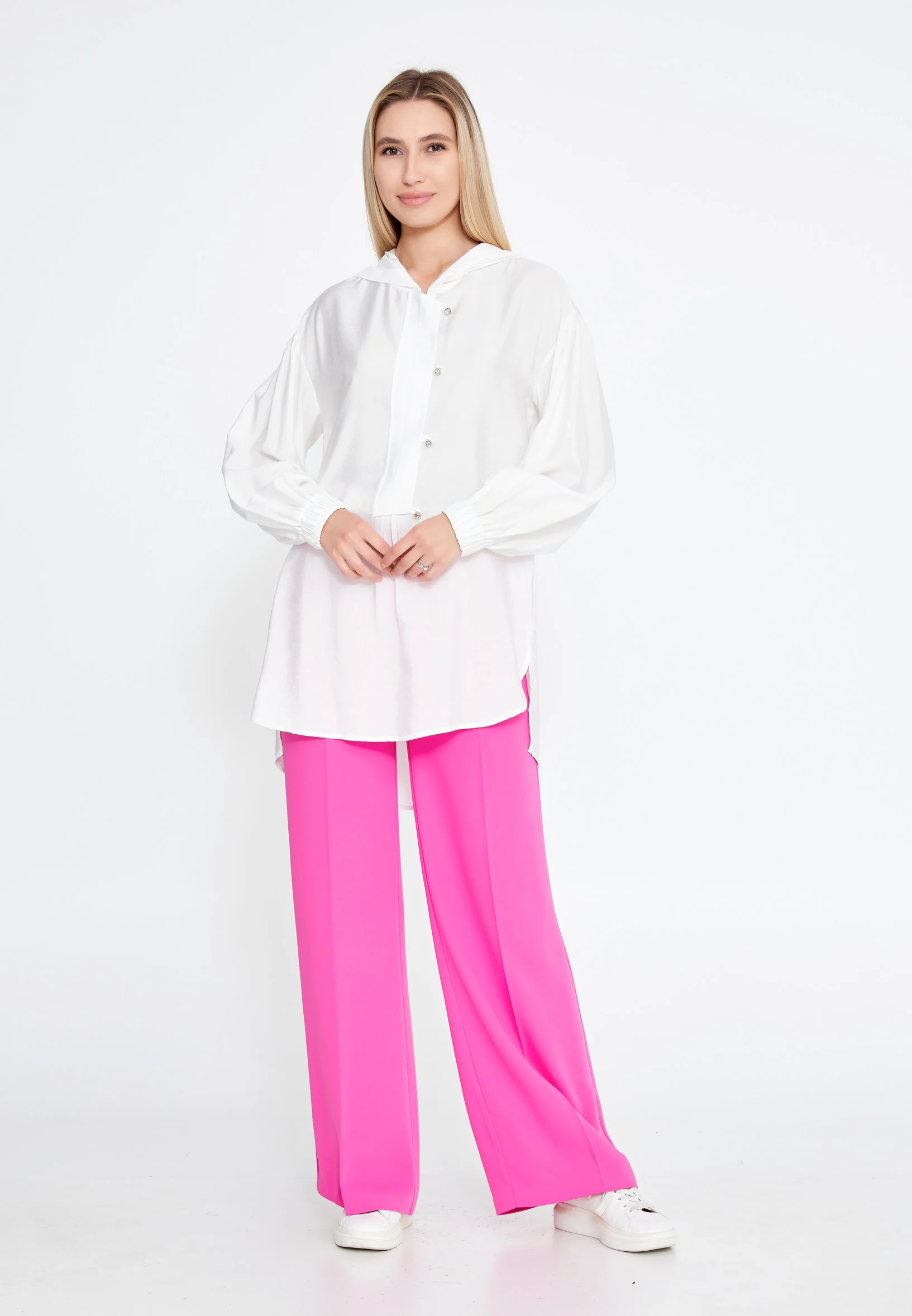 Long Sleeve Solid Color Regular Blouse huk23y04b094 - Image 10