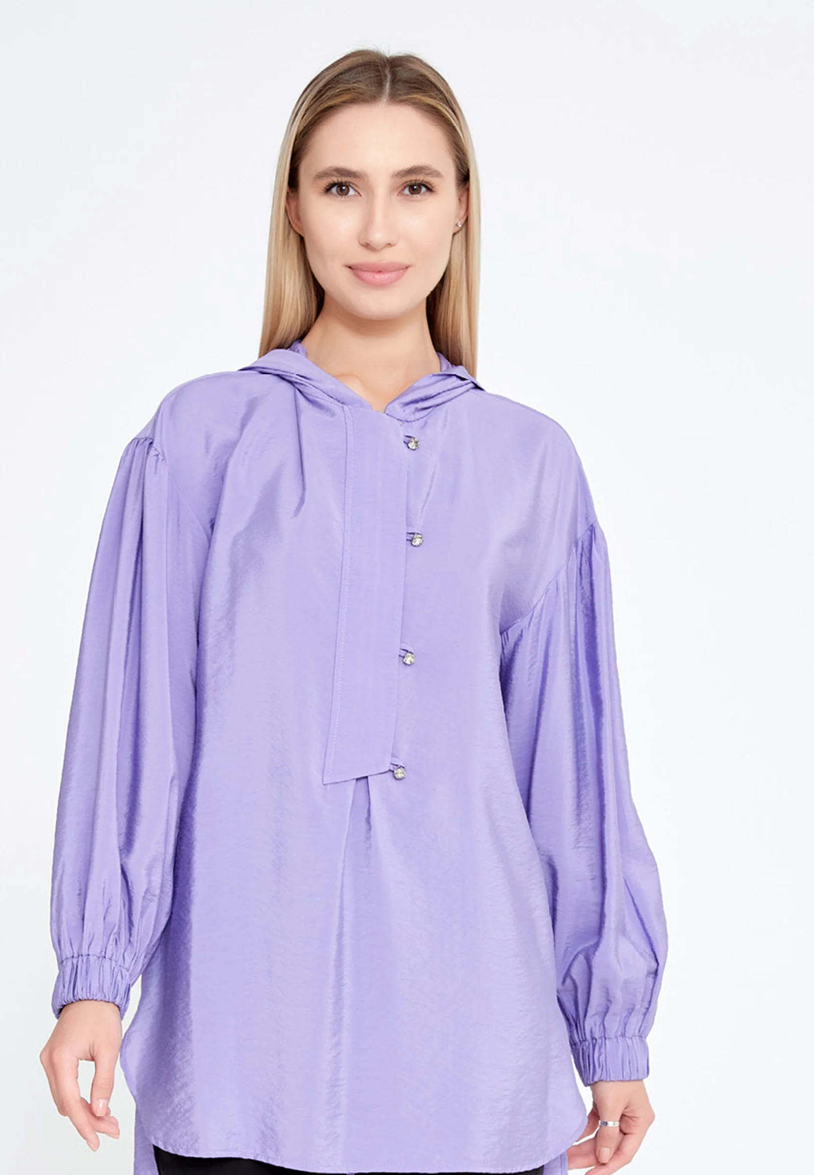 Long Sleeve Solid Color Regular Blouse huk23y04b094 - Image 17