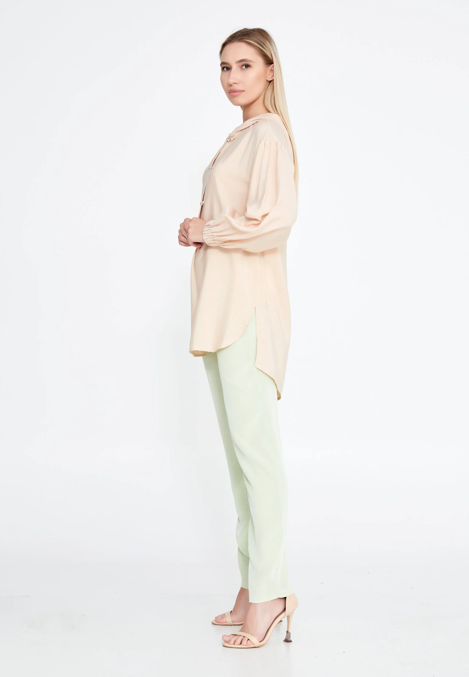 Long Sleeve Solid Color Regular Blouse huk23y04b094 - Image 3