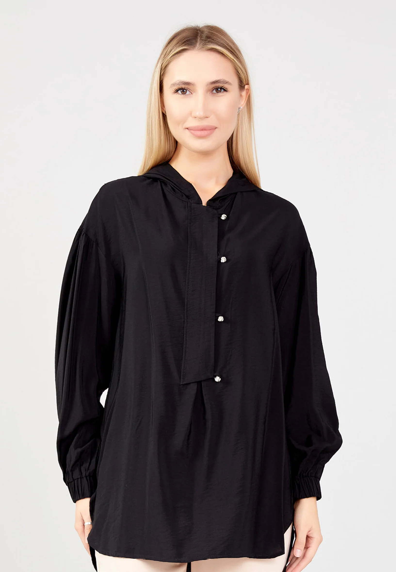 Long Sleeve Solid Color Regular Blouse huk23y04b094 - Image 5