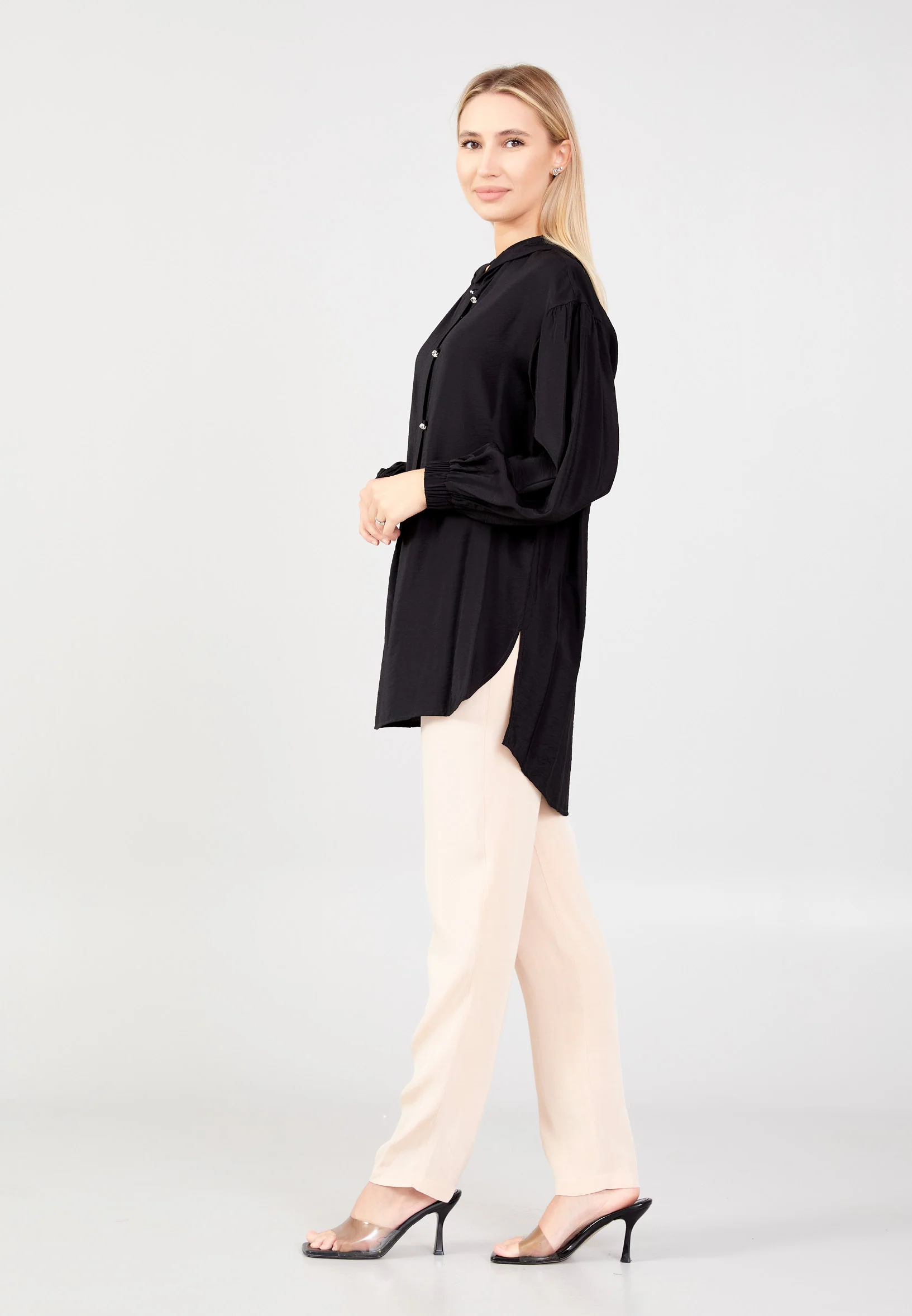 Long Sleeve Solid Color Regular Blouse huk23y04b094 - Image 7