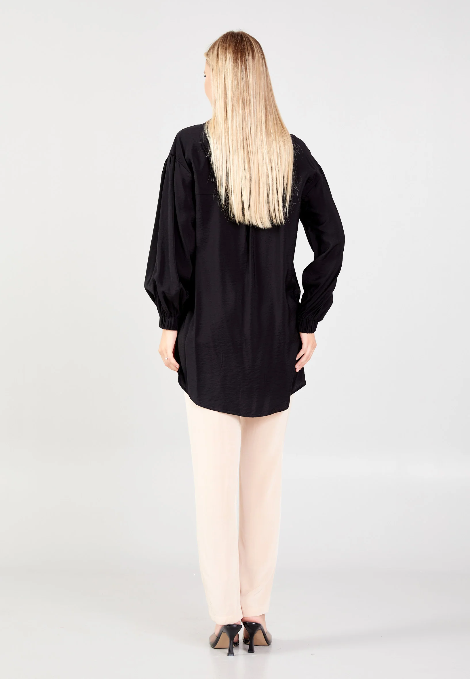 Long Sleeve Solid Color Regular Blouse huk23y04b094 - Image 8