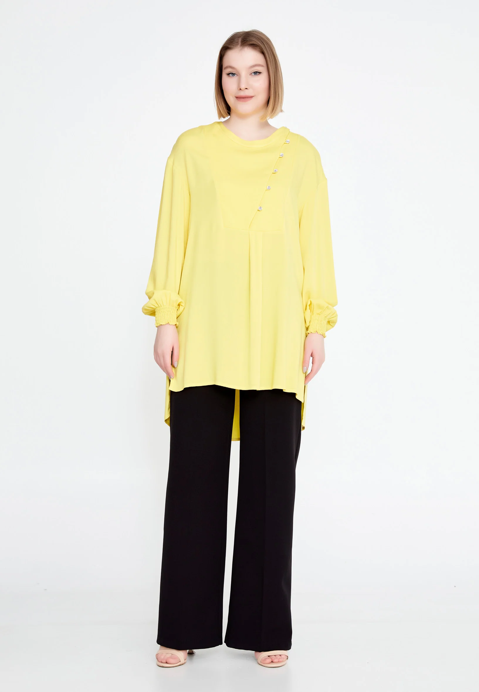 Long Sleeve Solid Color Regular Blouse huk23y04b095 - Image 15