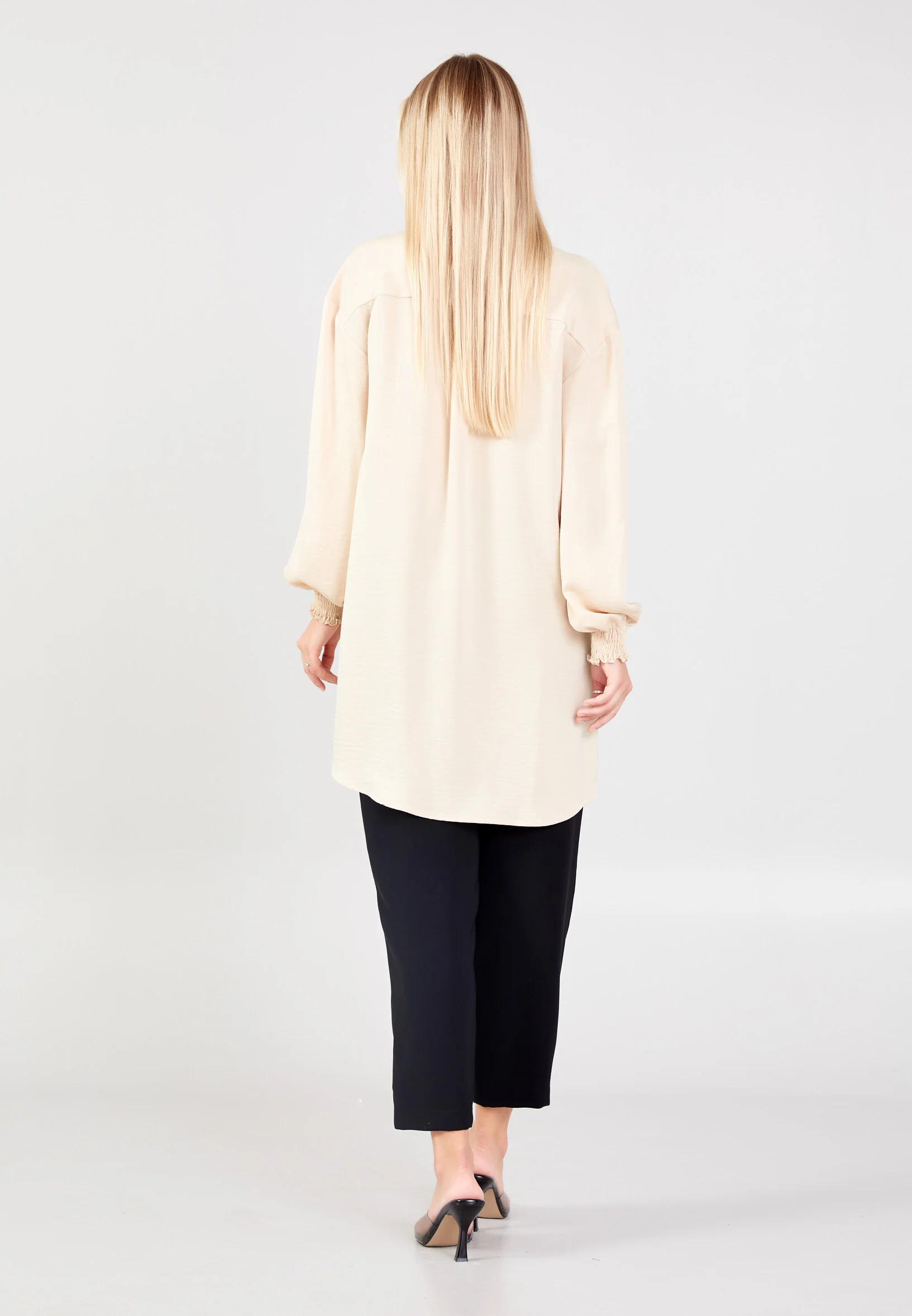 Long Sleeve Solid Color Regular Blouse huk23y04b095 - Image 4
