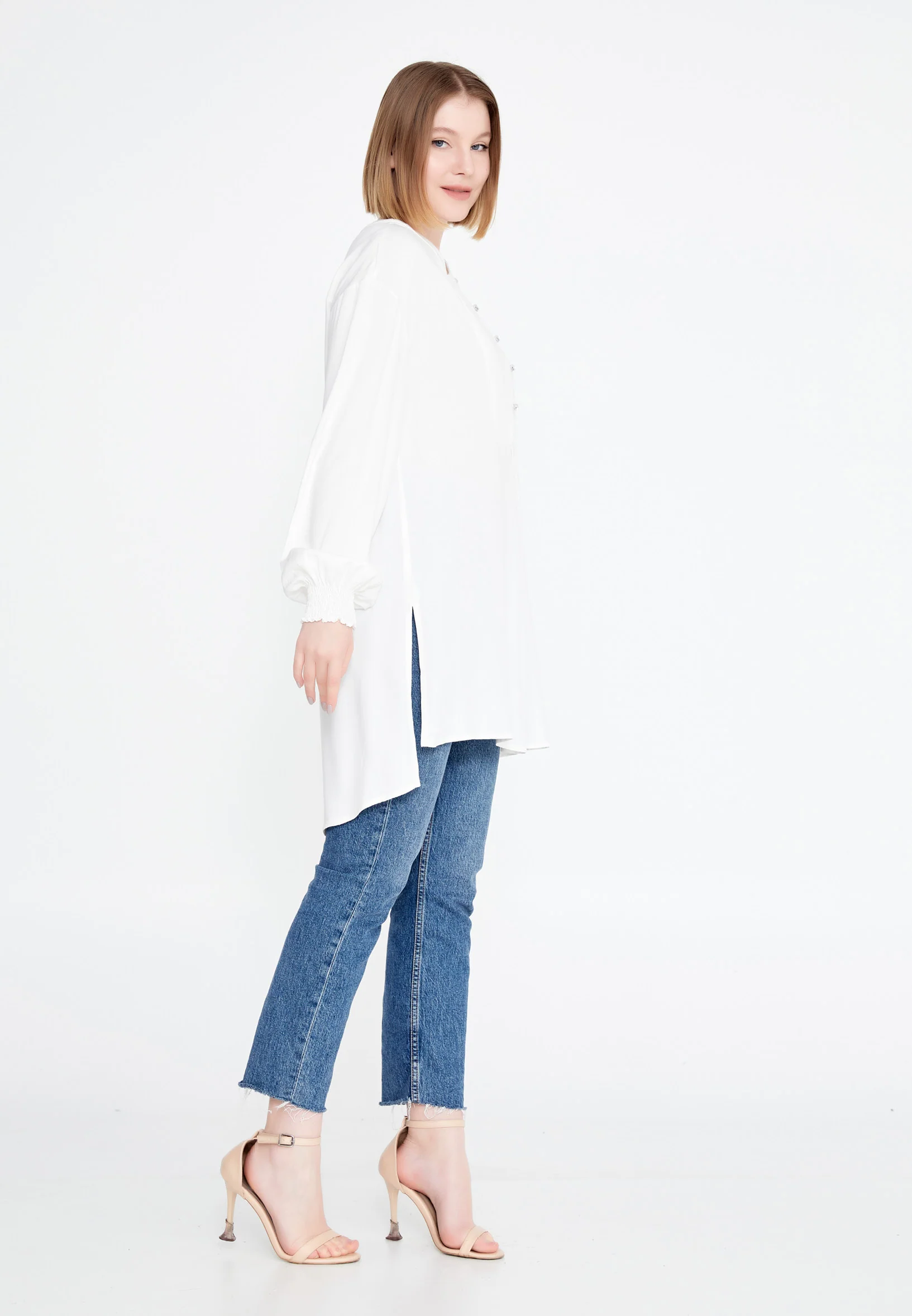Long Sleeve Solid Color Regular Blouse huk23y04b095 - Image 7
