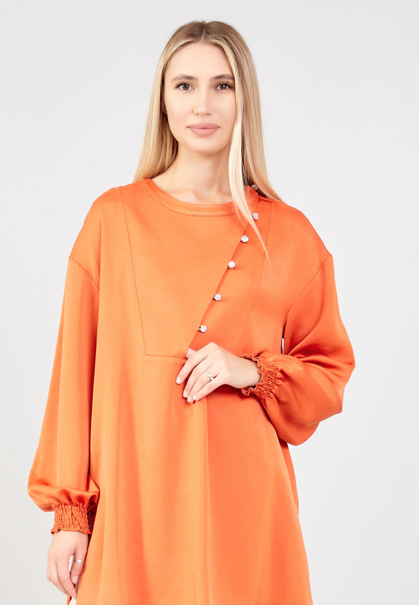 Long Sleeve Solid Color Regular Blouse huk23y04b095 - Image 8