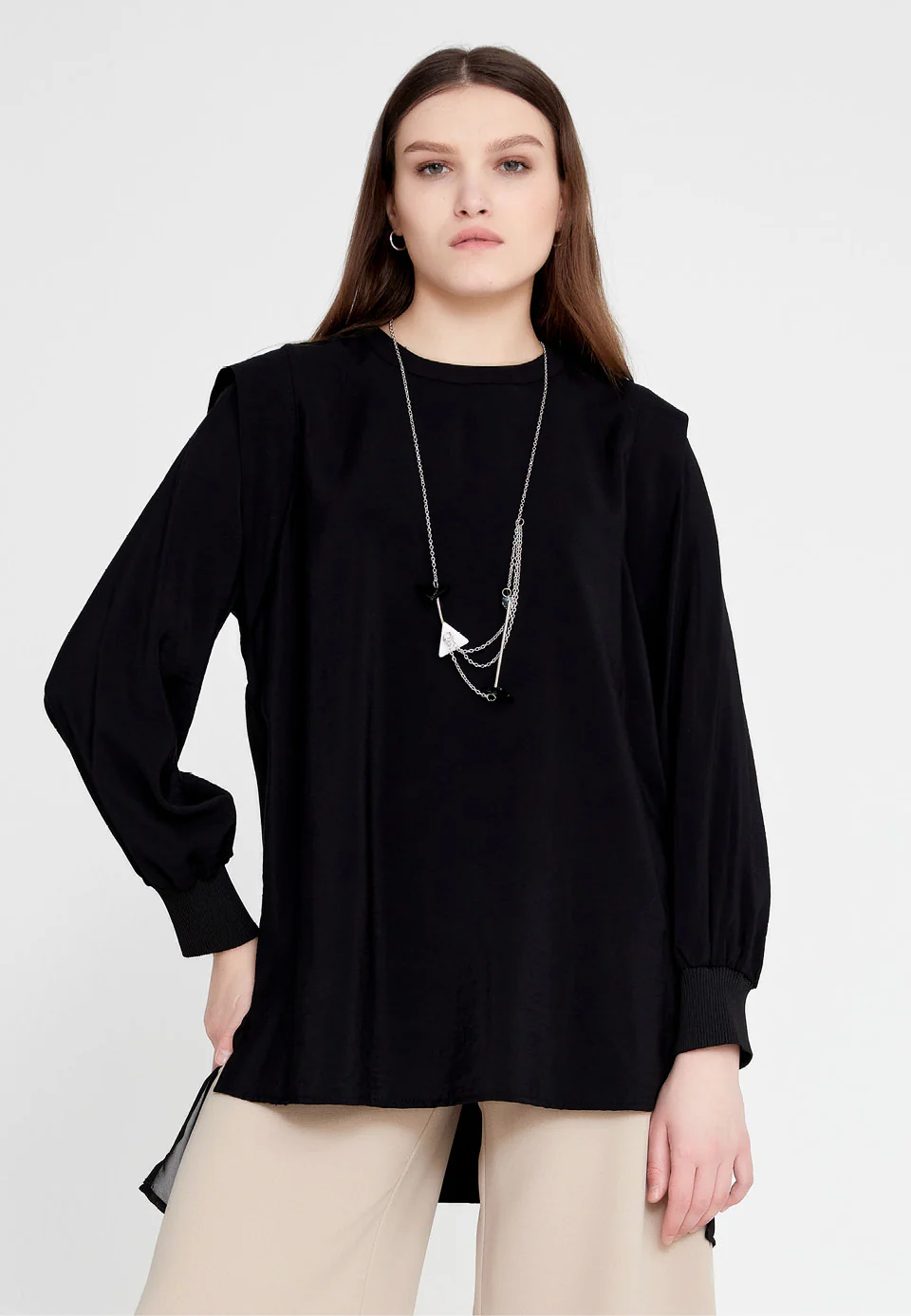Long Sleeve Solid Color Regular Blouse huk23y04b103