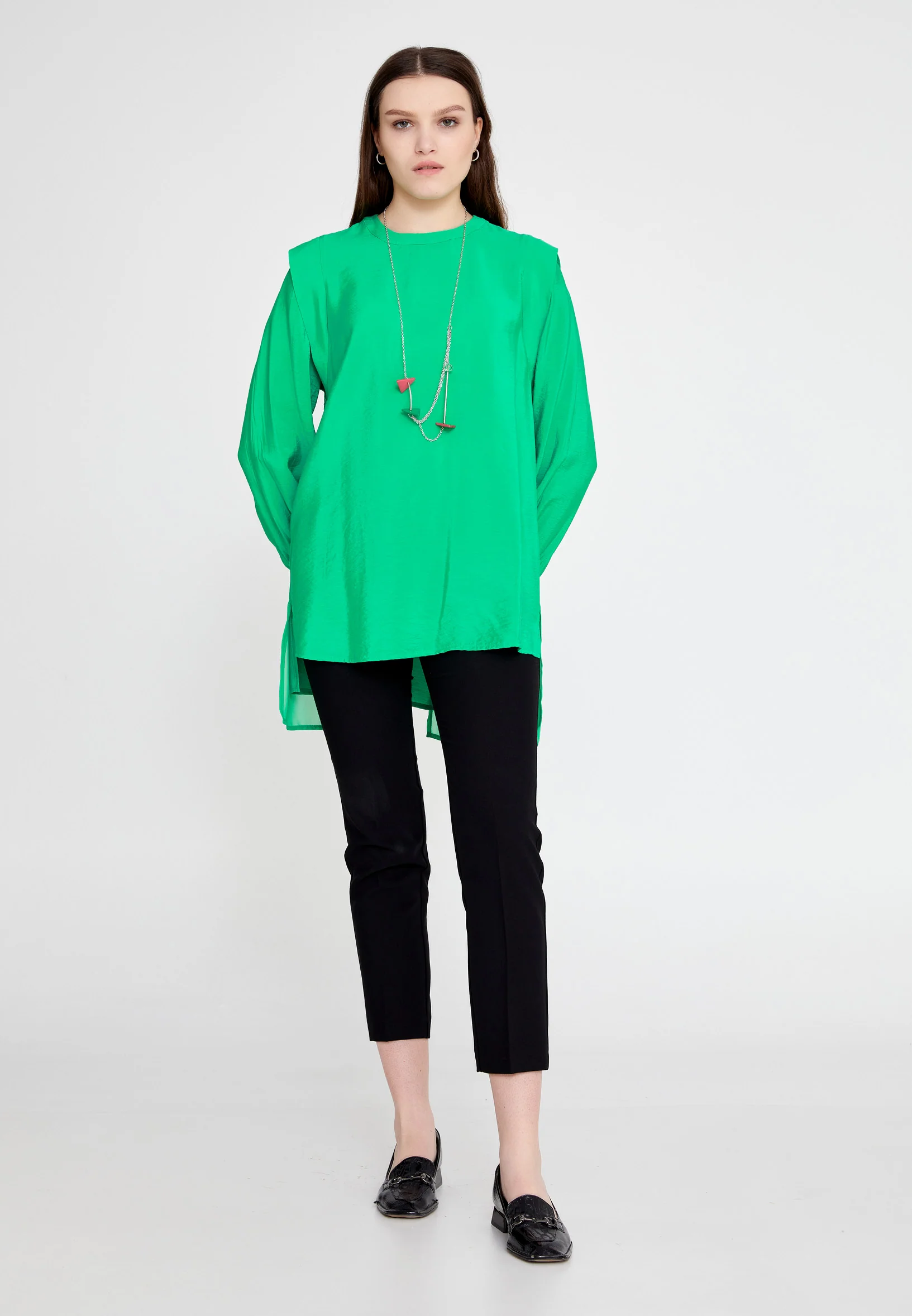 Long Sleeve Solid Color Regular Blouse huk23y04b103 - Image 10
