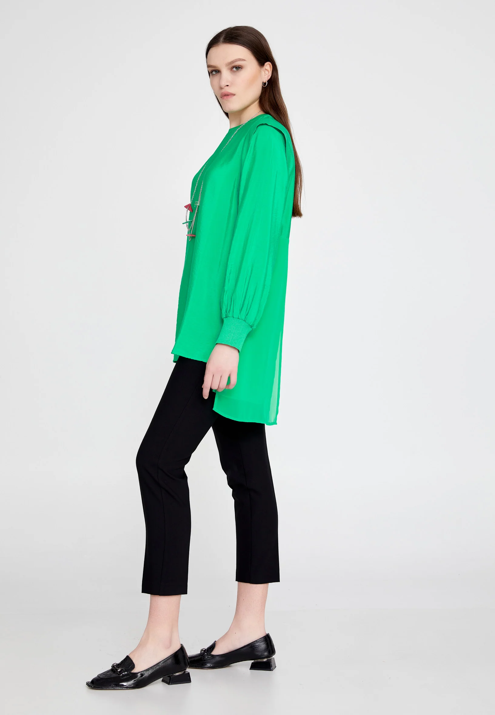 Long Sleeve Solid Color Regular Blouse huk23y04b103 - Image 11