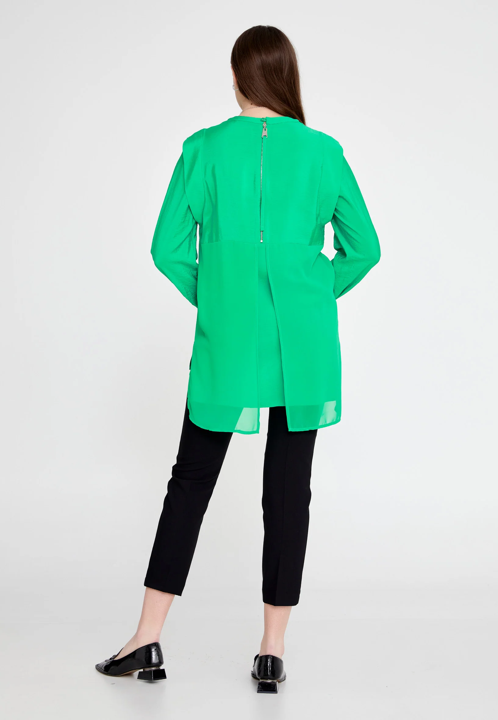 Long Sleeve Solid Color Regular Blouse huk23y04b103 - Image 12