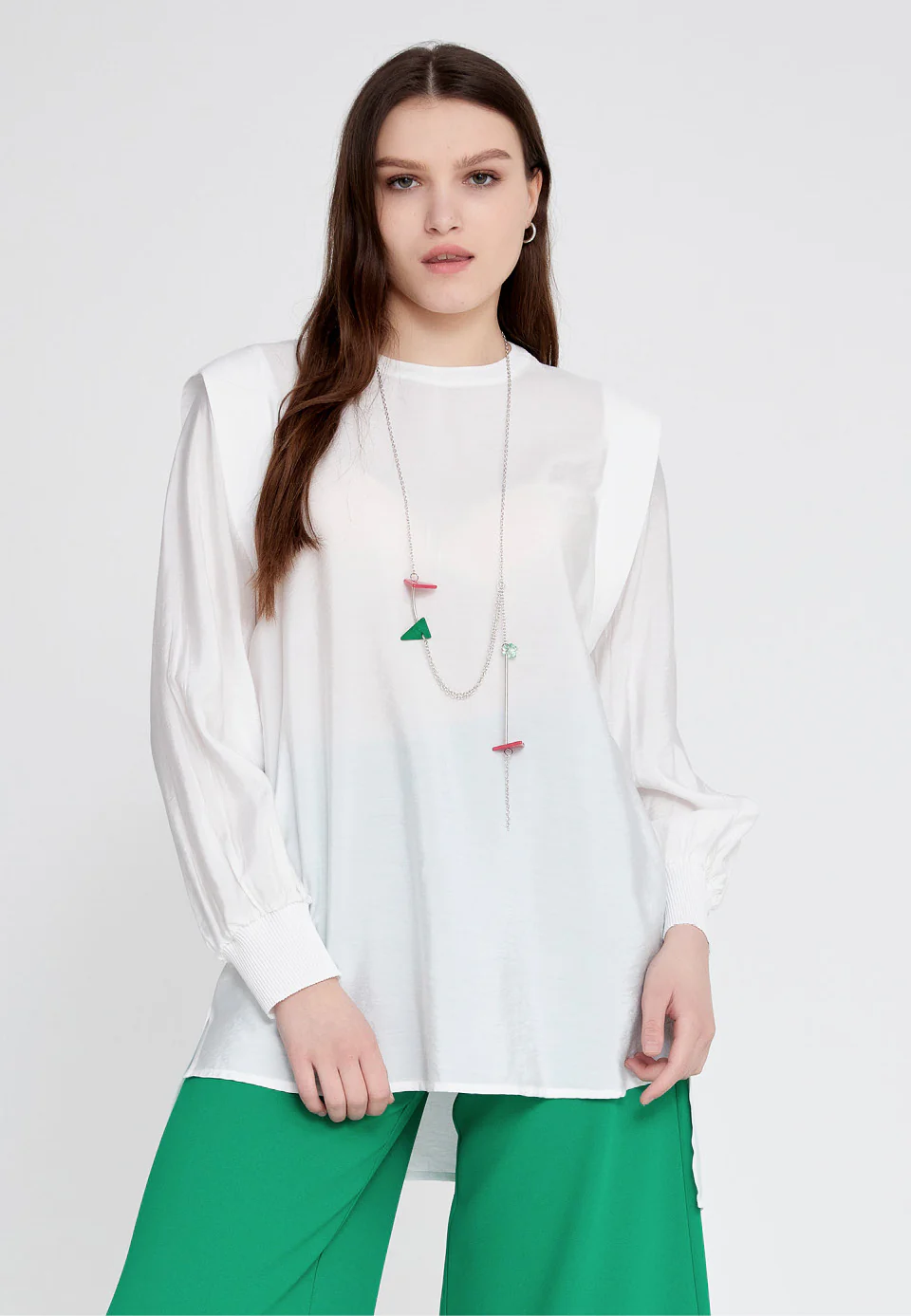 Long Sleeve Solid Color Regular Blouse huk23y04b103 - Image 13