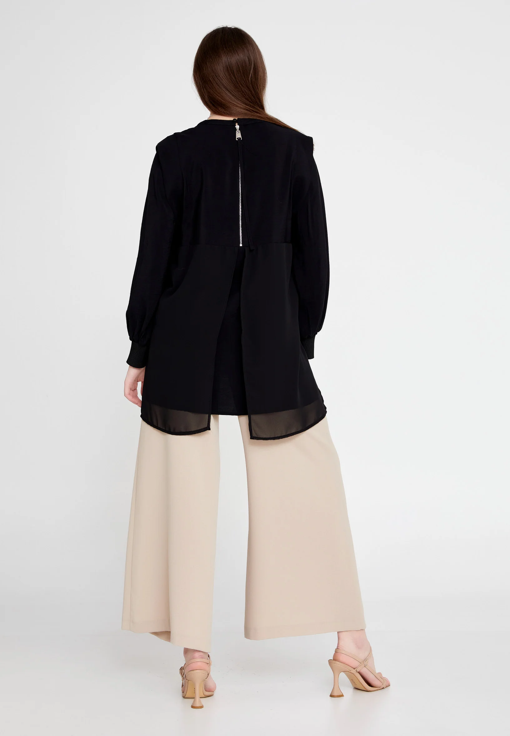 Long Sleeve Solid Color Regular Blouse huk23y04b103 - Image 4