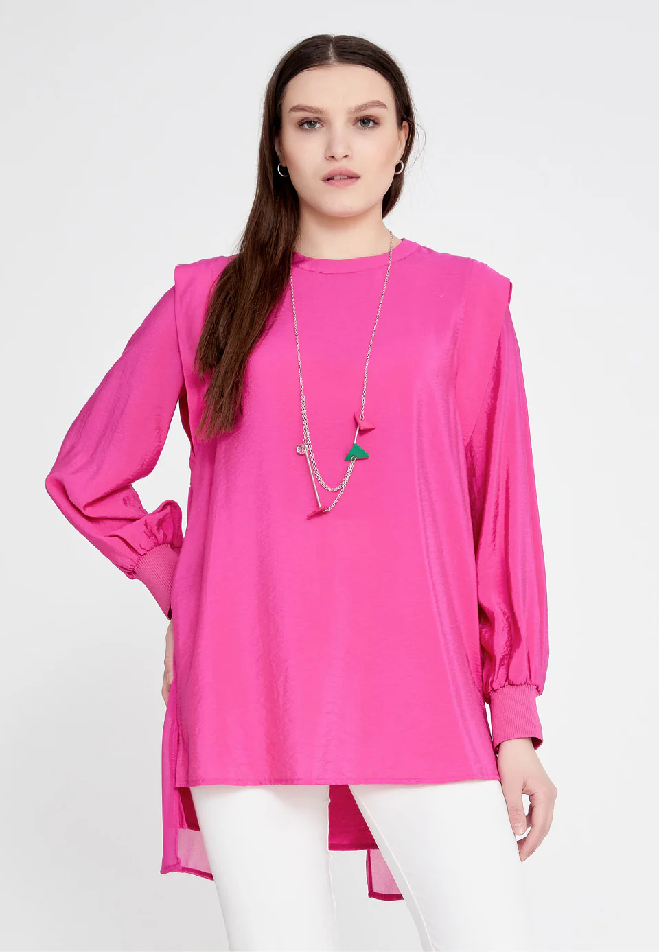 Long Sleeve Solid Color Regular Blouse huk23y04b103 - Image 5