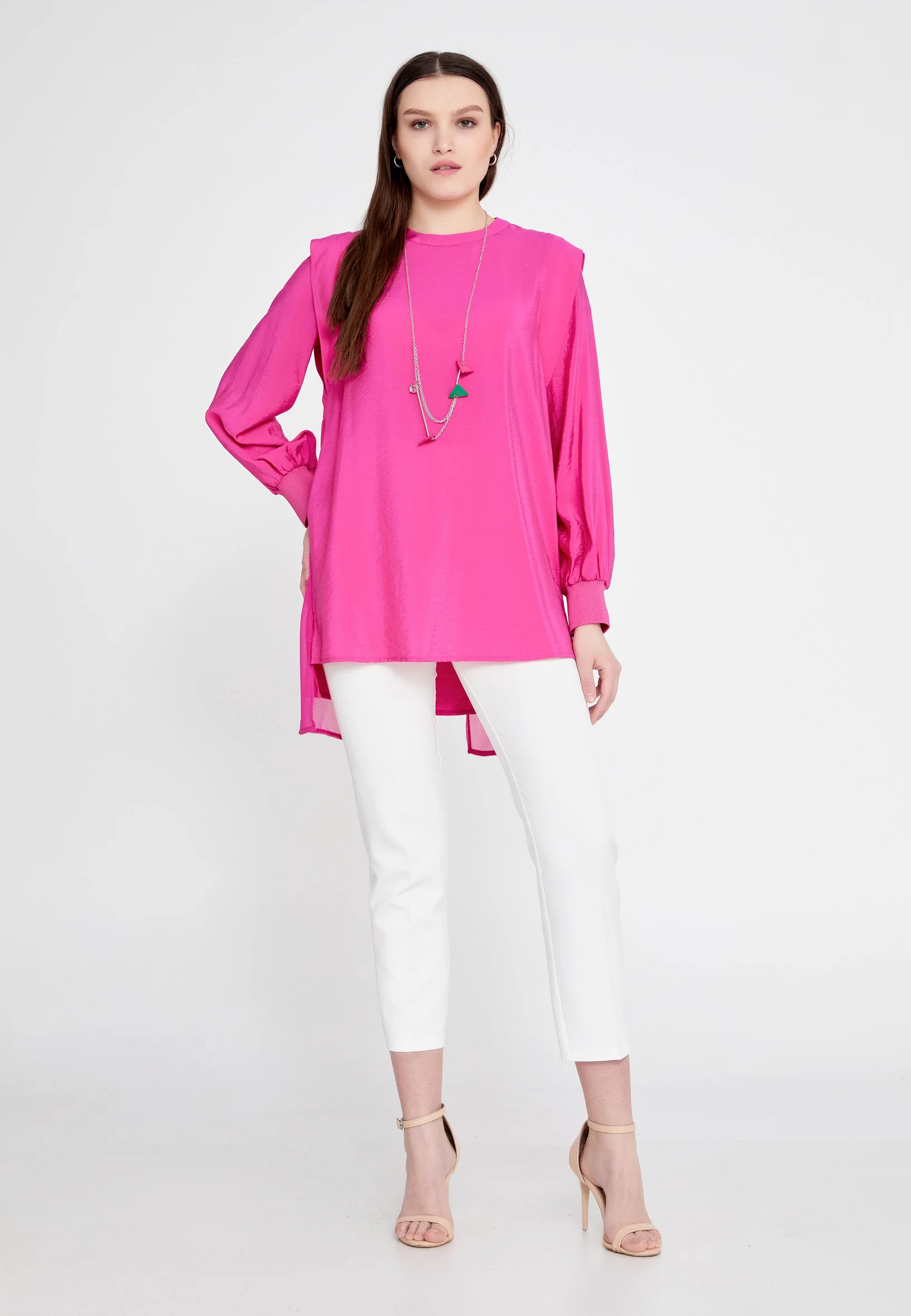 Long Sleeve Solid Color Regular Blouse huk23y04b103 - Image 6