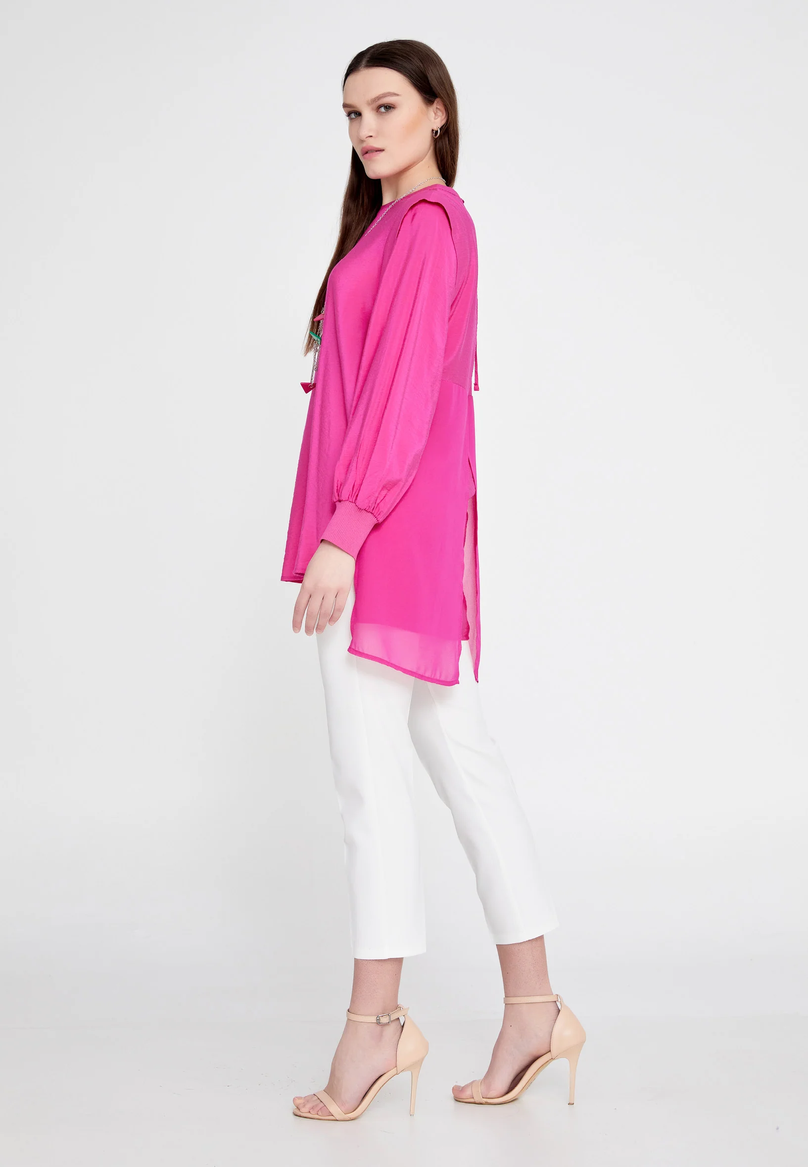 Long Sleeve Solid Color Regular Blouse huk23y04b103 - Image 7