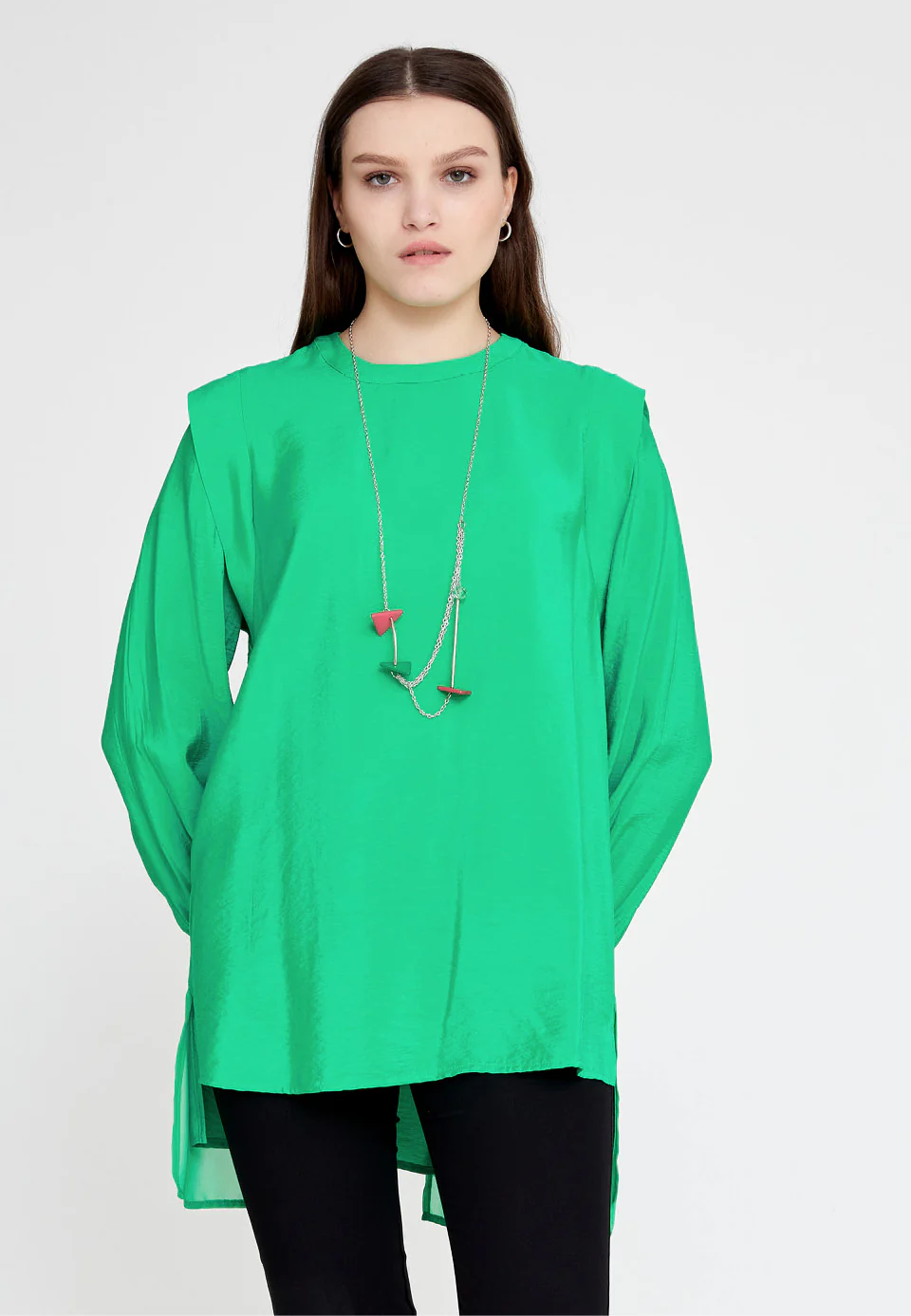Long Sleeve Solid Color Regular Blouse huk23y04b103 - Image 9