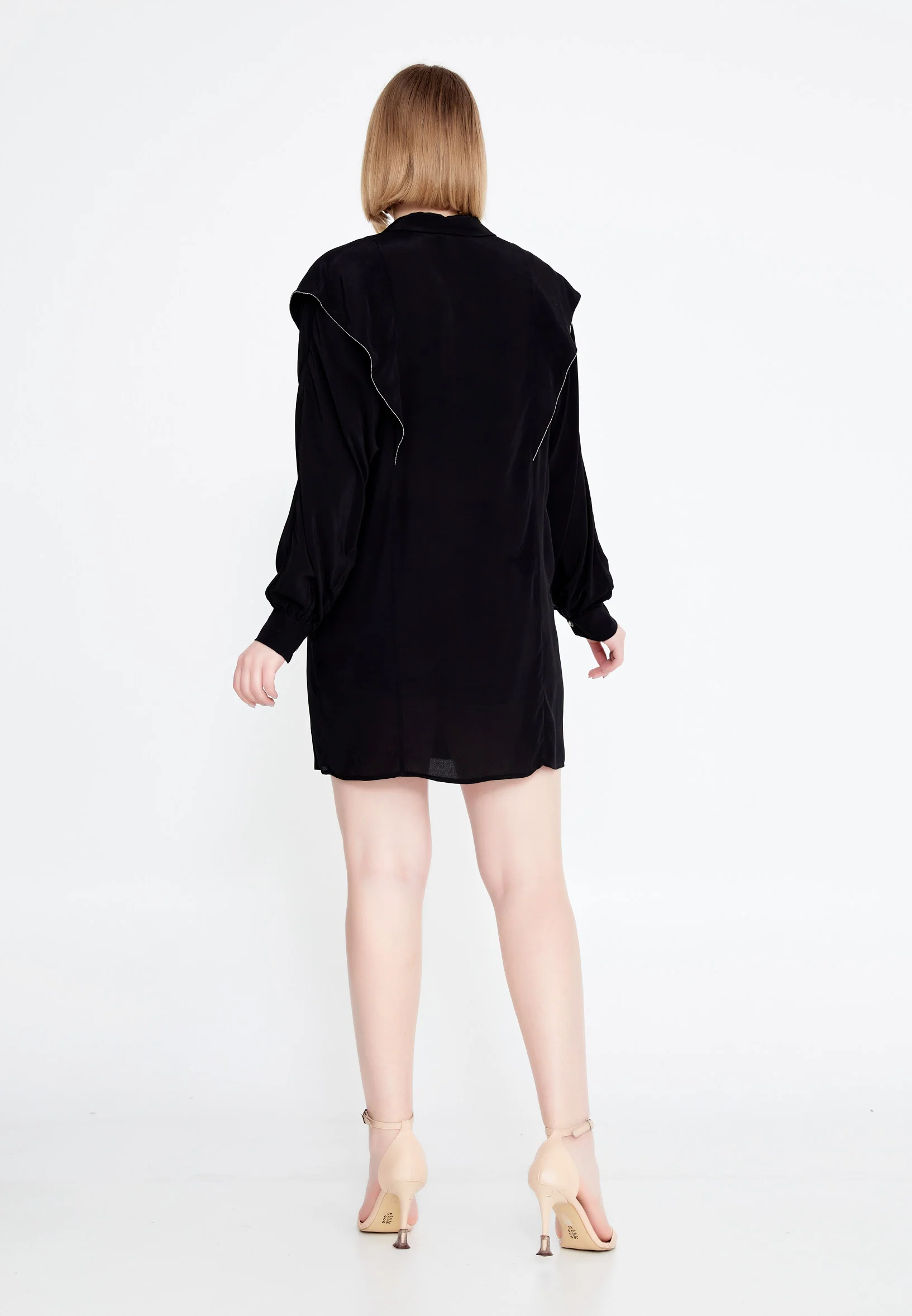 Long Sleeve Solid Color Regular Blouse huk23y04b106 - Image 3