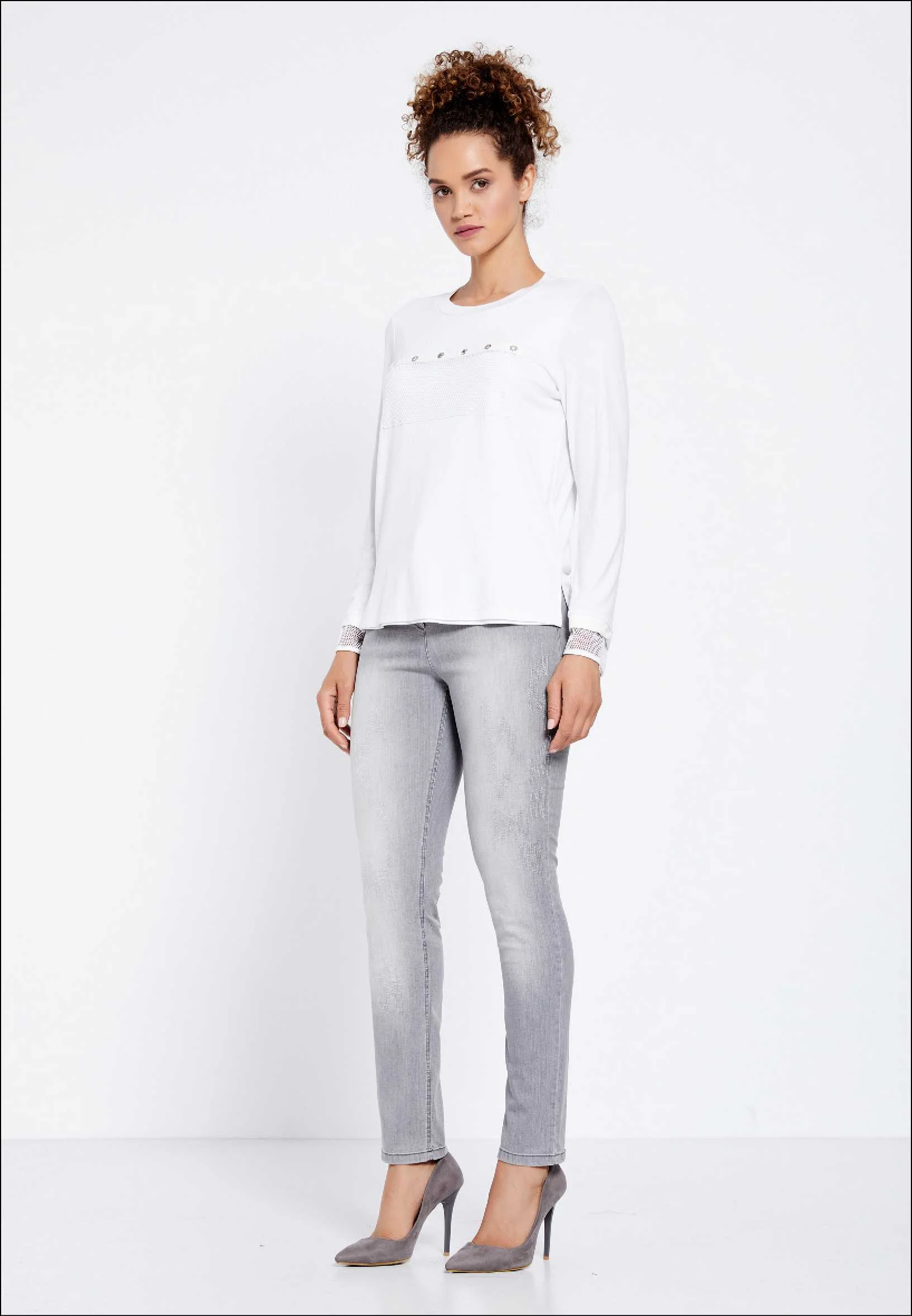 Long Sleeve Solid Color Regular Blouse huk4154 - Image 3