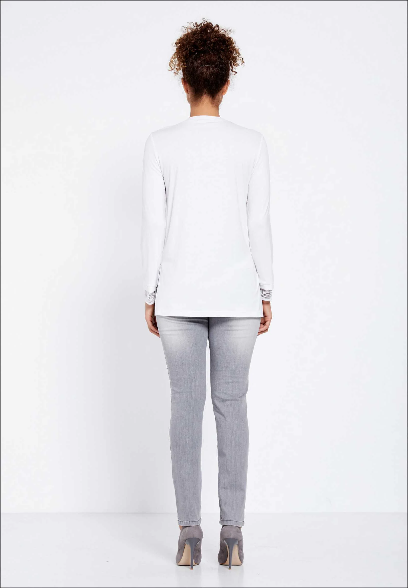 Long Sleeve Solid Color Regular Blouse huk4154 - Image 4