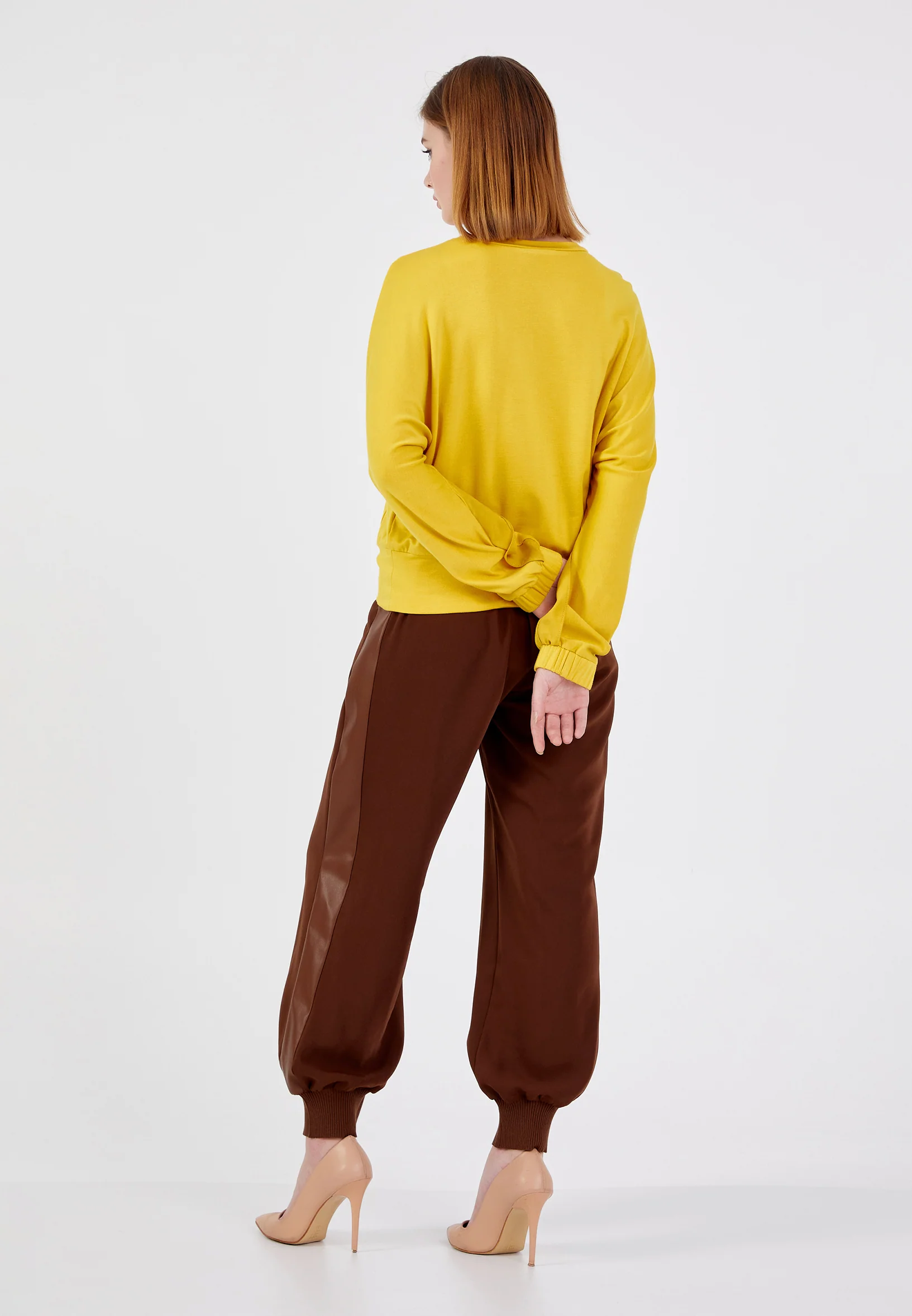 Long Sleeve Solid Color Regular Blouse huk4235 - Image 8