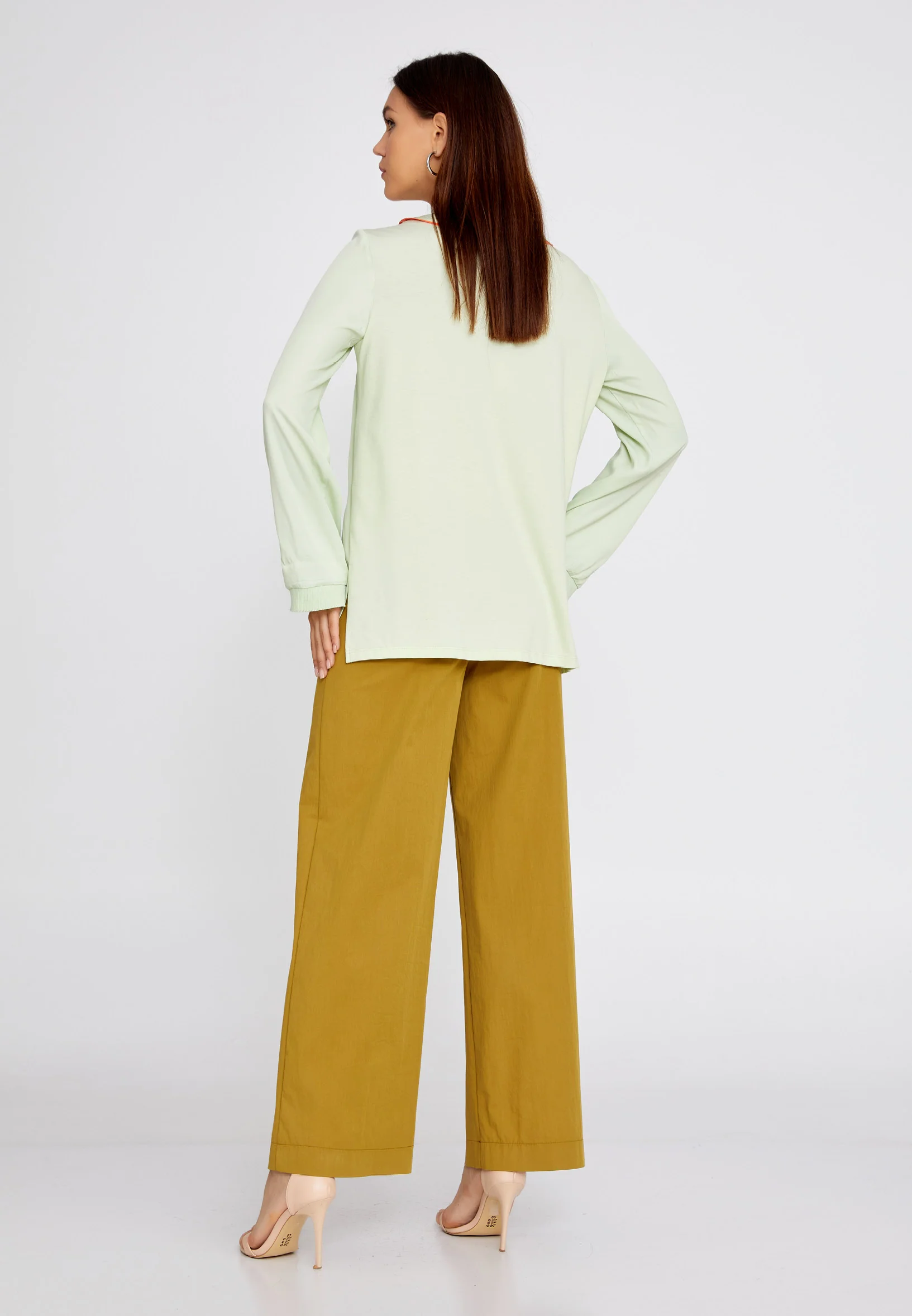 Long Sleeve Solid Color Regular Blouse huk4240 - Image 4