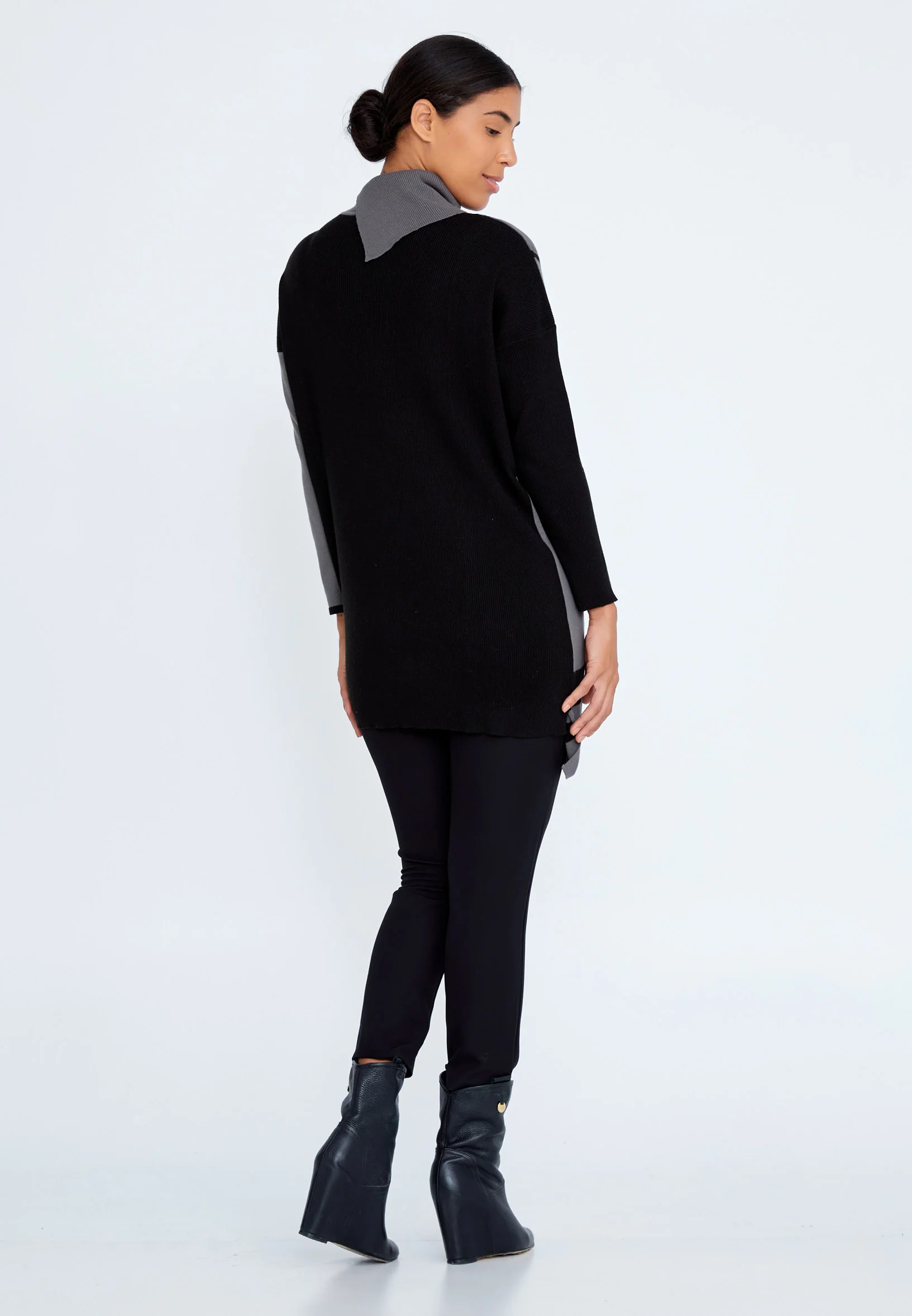 Long Sleeve Solid Color Regular Blouse huk8322 - Image 3